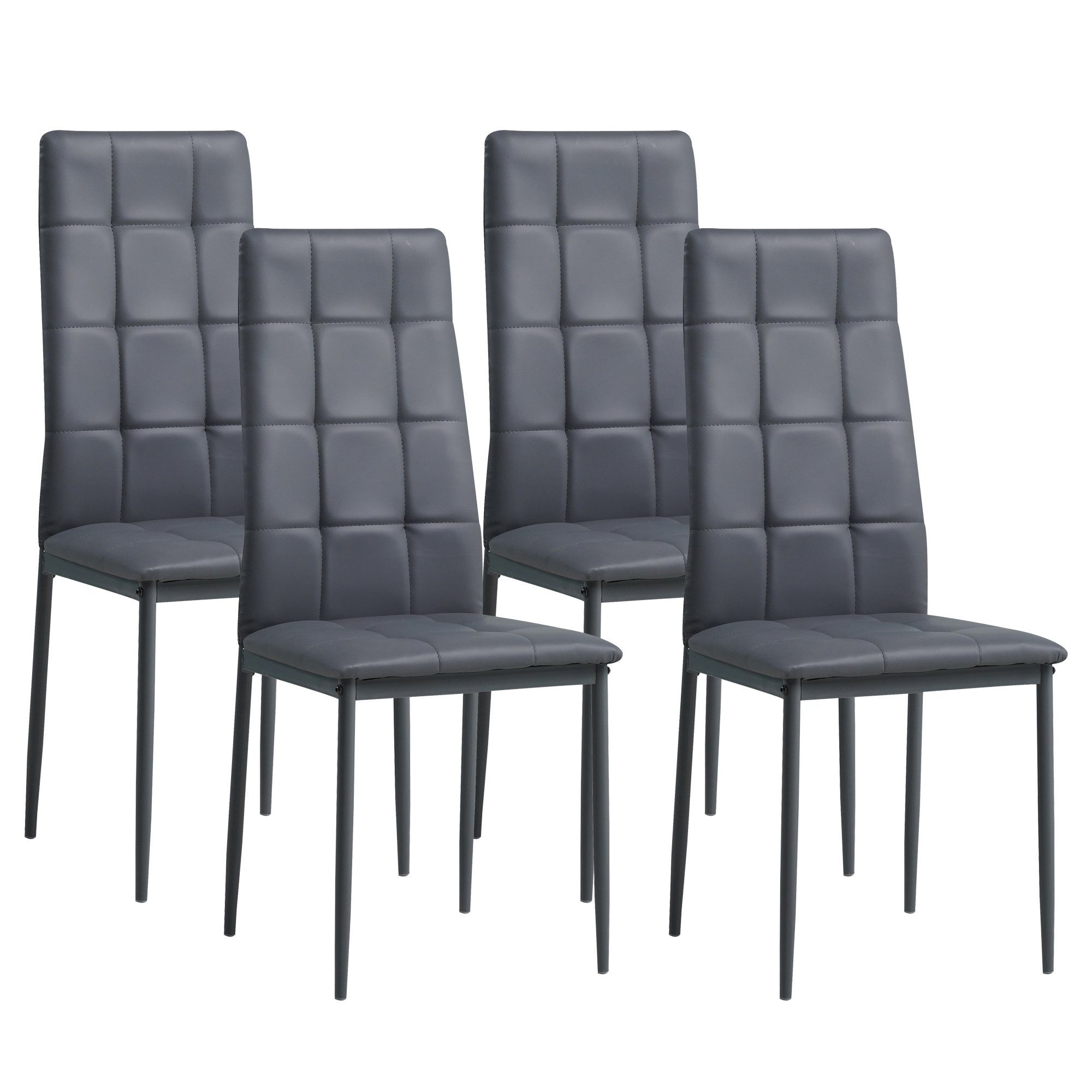 edles (4er RIMINI, Albatros Albatros Schwarz Kunstleder Bezug International | Design, Italienisches Set, Esszimmerestuhl hohe Esszimmerstuhl Braun), Modern Polsterstuhl, Belastbarkeit, Braun Küchenstuhl