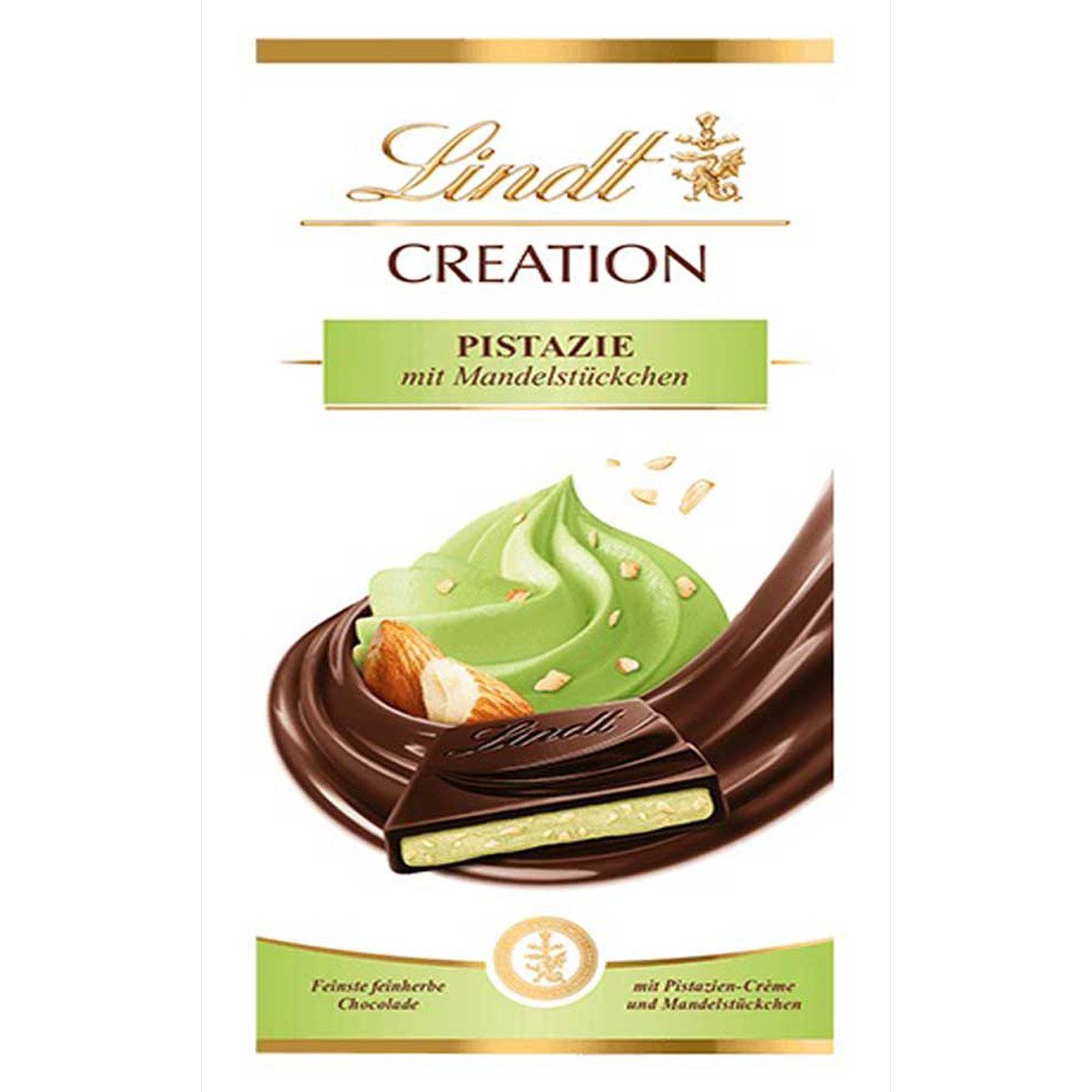 LINDT Schokolade, Lindt Creation Schokolade mit Pistazie und Mandelstückchen 148g