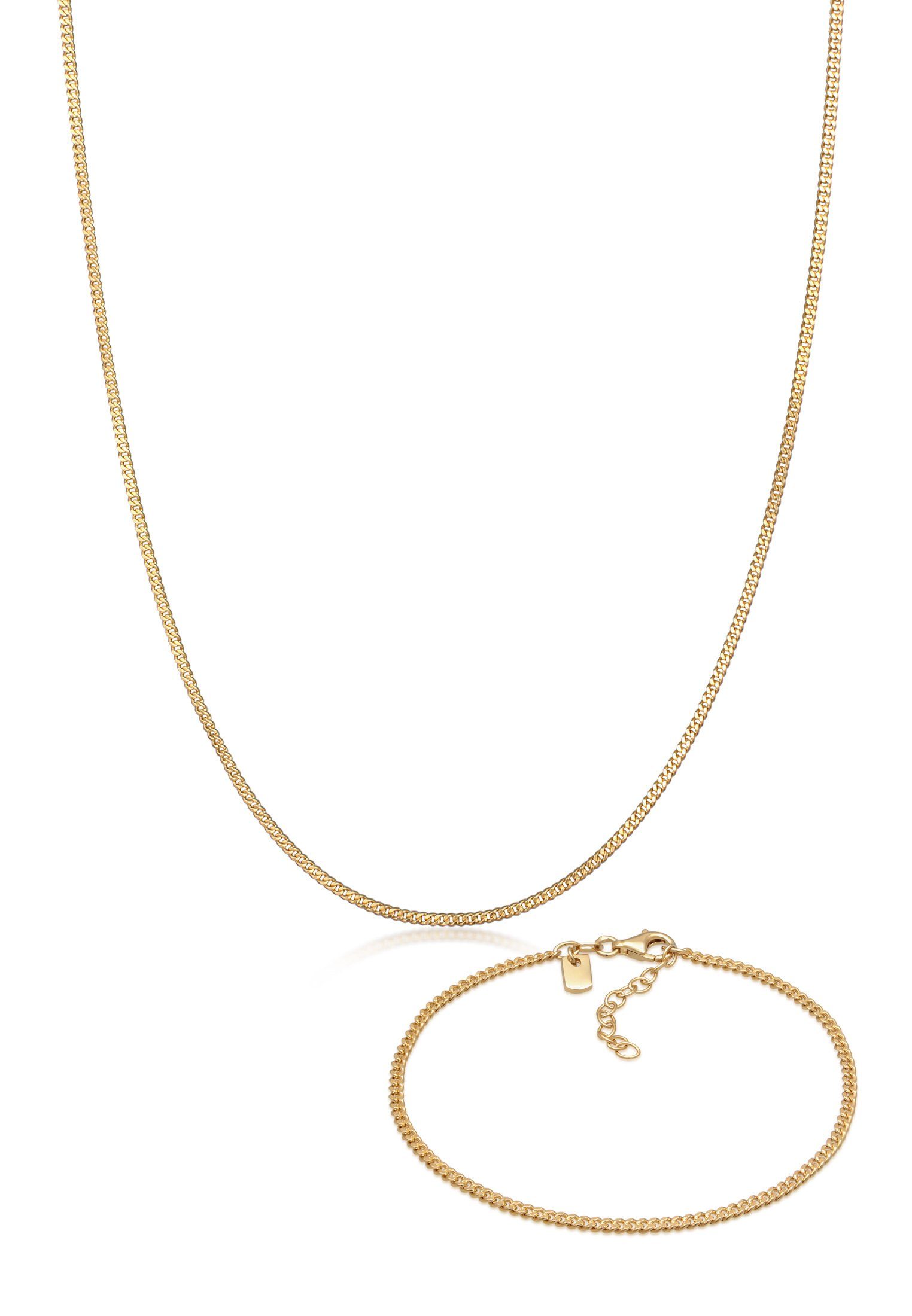 Schmuckset Panzerarmband Kette Basic 925 Silber