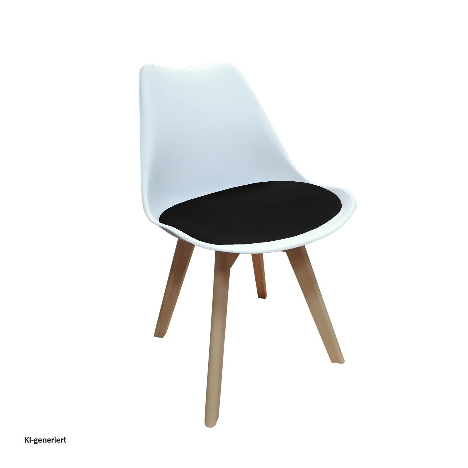 HTI-Living Esszimmerstuhl Esszimmerstuhl Samt Atlanta Weiß/Schwarz (Stück, 1 St), Küchenstuhl Kunststoffschale mit Samtsitzkissen