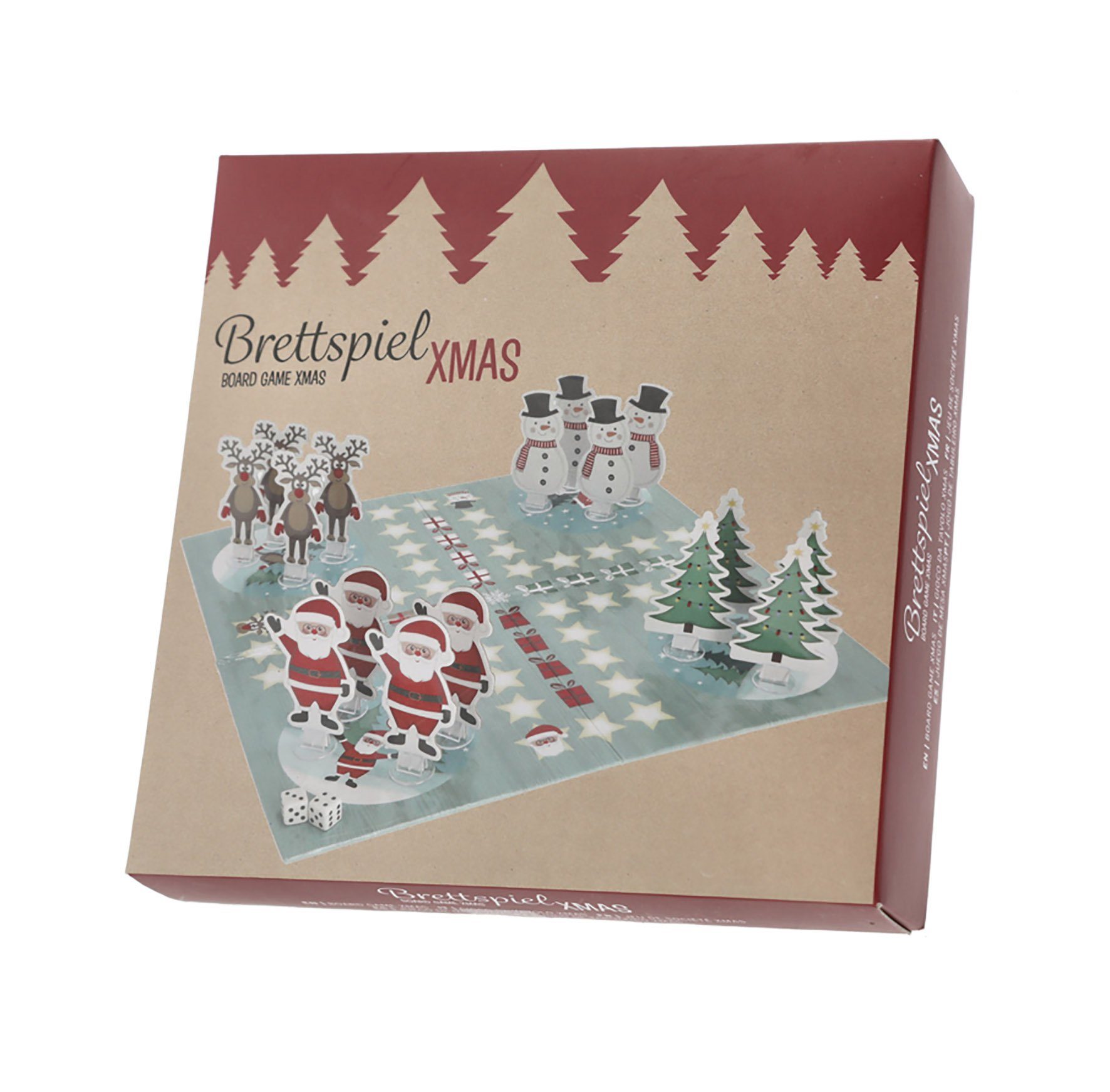 Spetebo Spiel Weihnachts Würfelspiel Ludo für 2-4 Ігриr, Würfelspiel, Winterliches Brettspiel für Kinder ab 5 Jahren