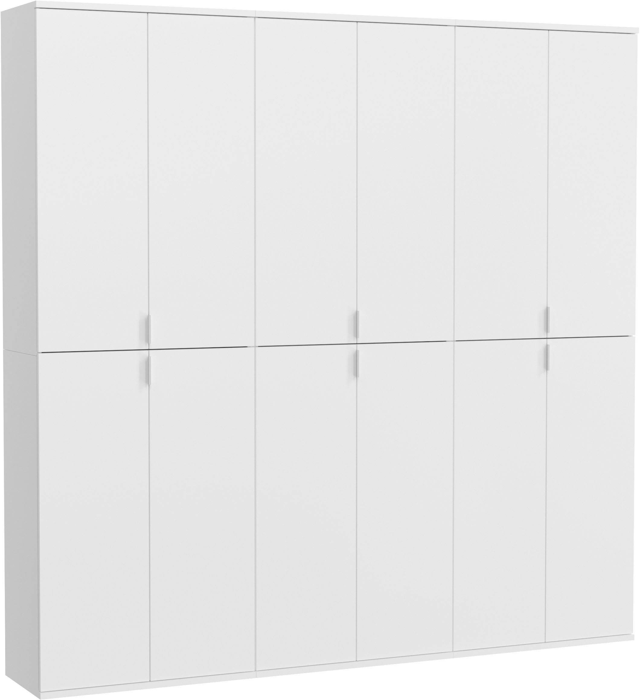 Home affaire Garderoben-Set Trondheim, Breite 183 cm, best. aus 3 Schränken, 12 Türen, 27 Fächer, (Set, 3-St), inkl. ausziehbarer Kleiderstange, Garderobenschrank, Kleiderschrank