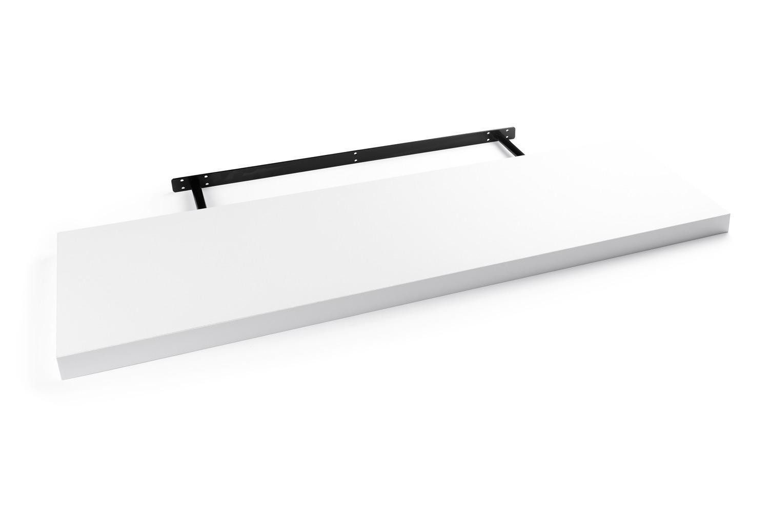 Home4You Wandboard MIKI, B 100 x H 23,5 cm, Weiß Matt, MDF, PVC, 1-tlg., 1 Ablagefläche