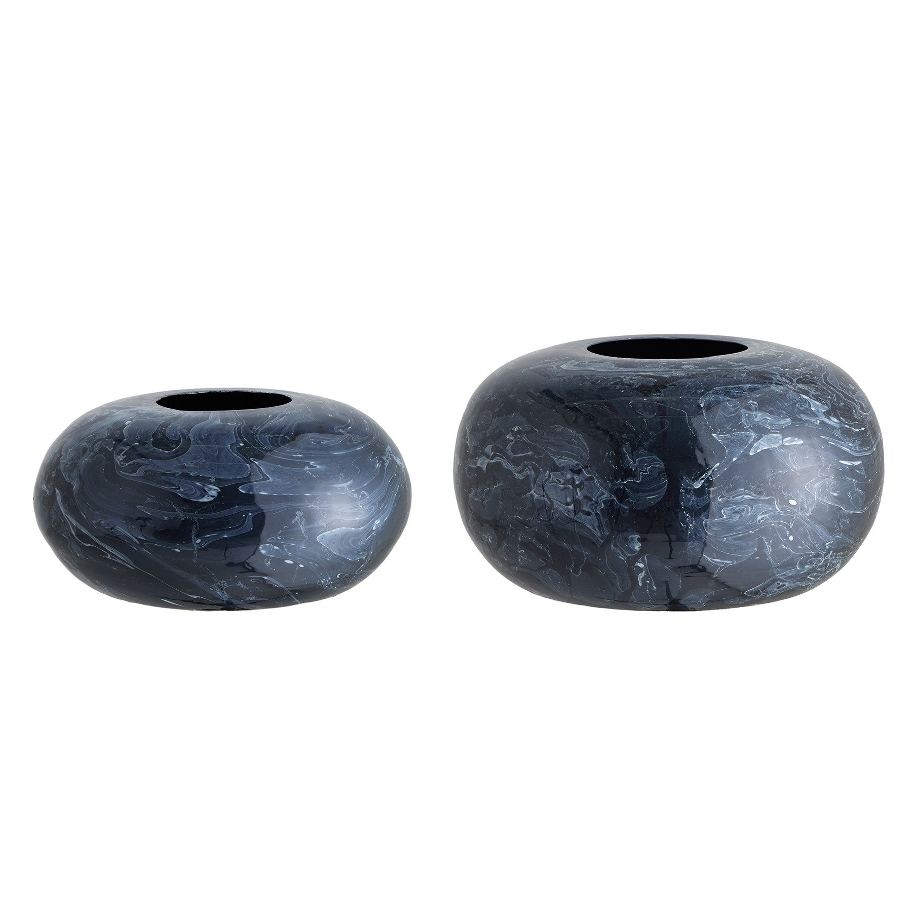 riess-ambiente Kugelvase STONE 25cm schwarz (Set, 2 St), Dekovase · Marmor · Eisen · Wohnaccessoire · Handarbeit · Wohnzimmer