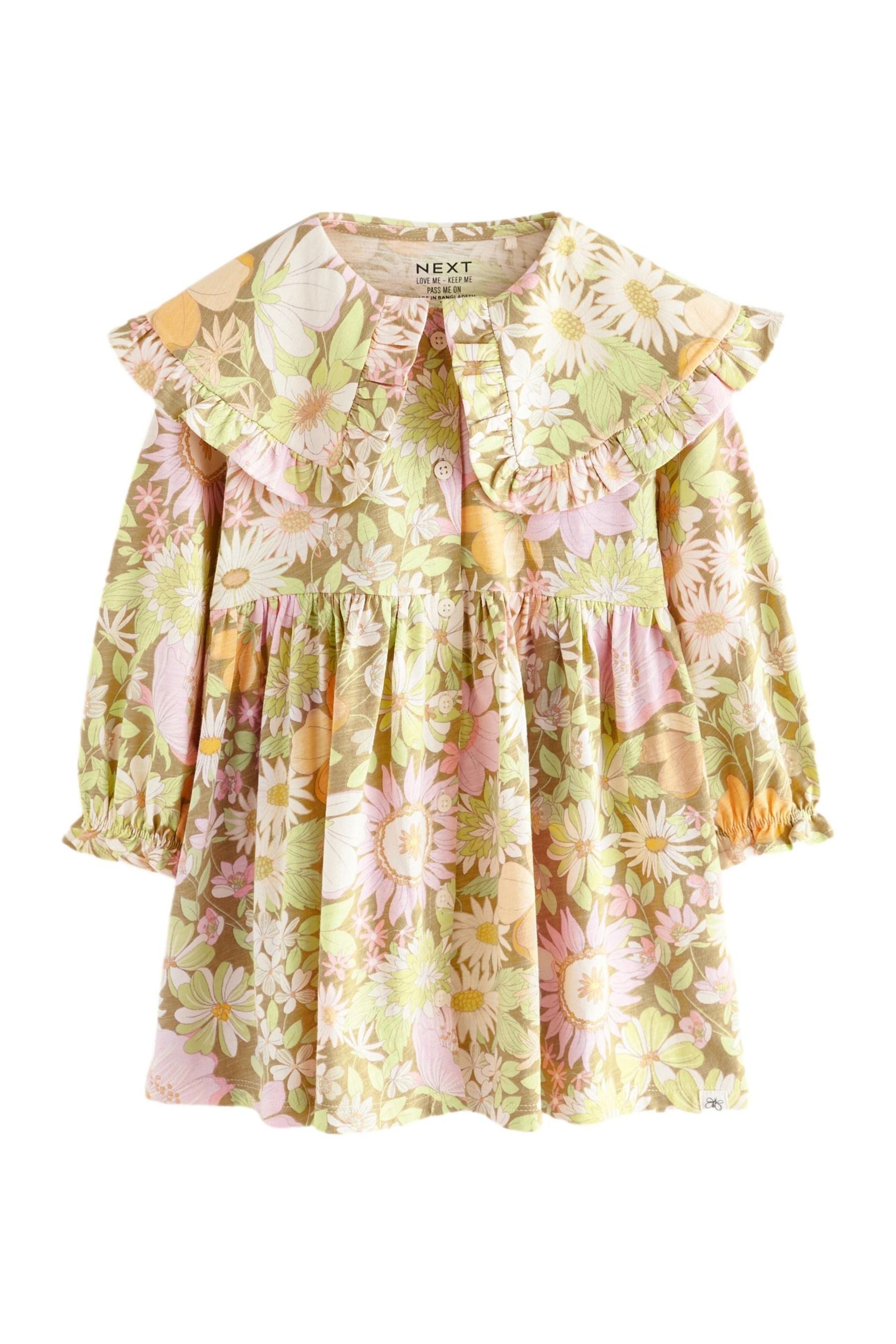 Next Druckkleid Langärmeliges Kleid mit Kragen günstig online kaufen