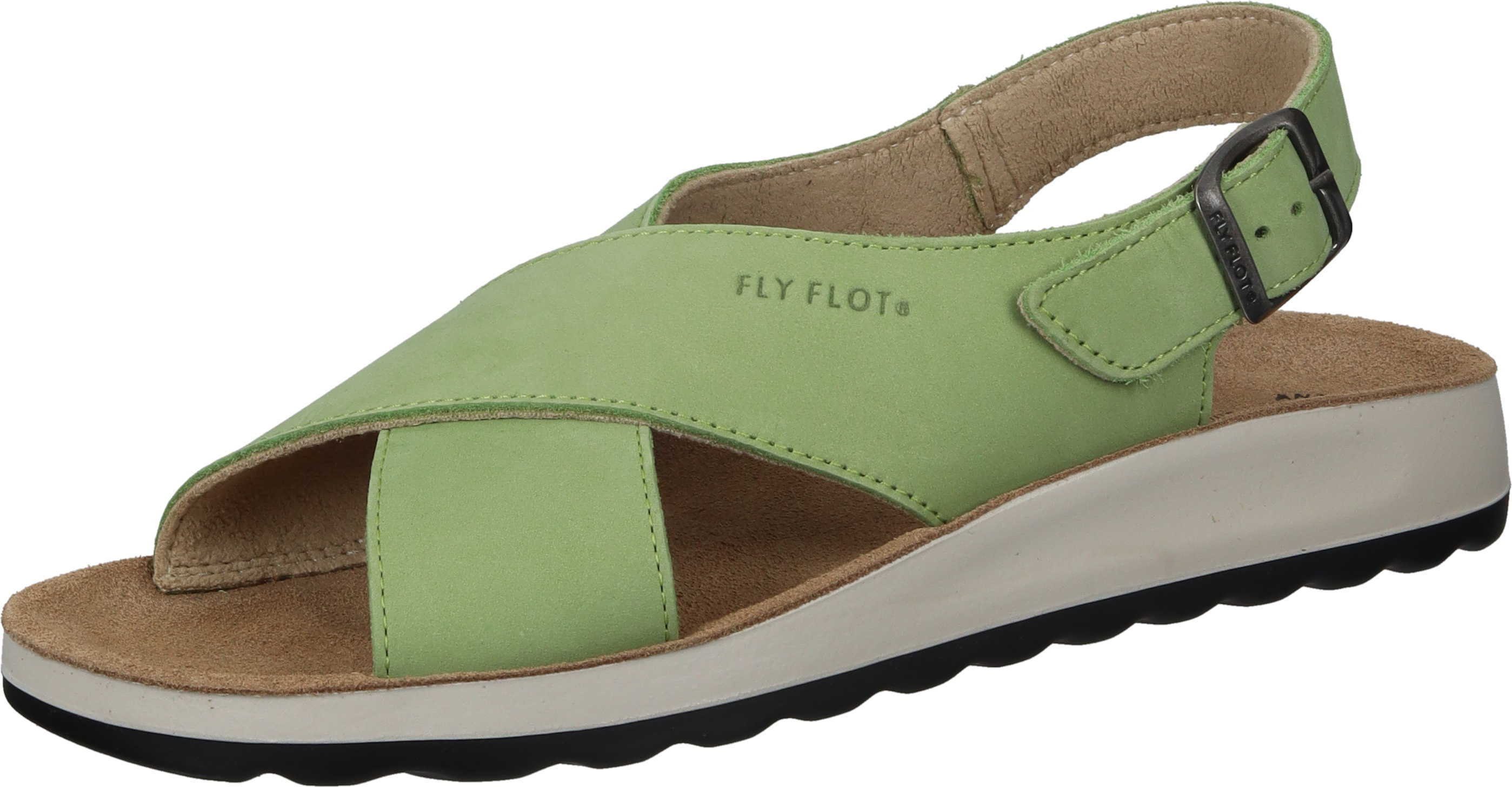 Fly Sandaletten Nubukleder aus grün Flot Sandalette