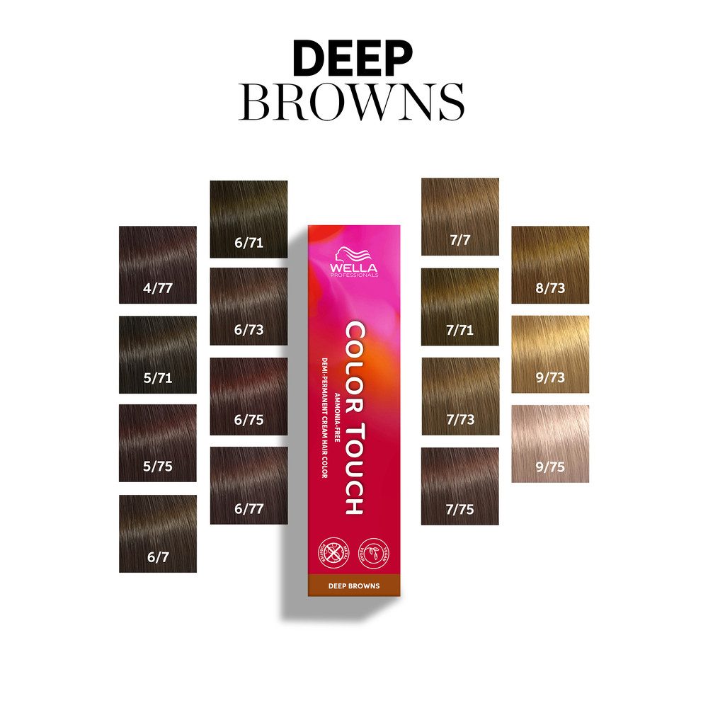 Wella Professionals Haartönung Color Touch Set - Emulsion 1,9% 1L + 2x Deep Browns 60 ml, Spar-Set, Farbauffrischung