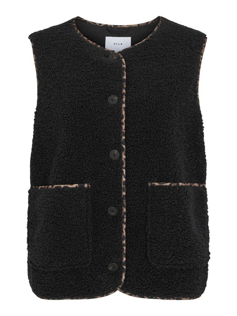Vila Plüschweste VIADA PRINTED PIPING TEDDY VEST günstig online kaufen