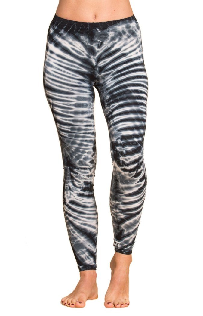 PANASIAM Leggings Unikat Batik Leggings natürlicher Hose lange Legging Yogaleggings Batik im N001 Sportleggings 'Zebra' aus zebra Viskose Look Leggings Goa Sporthose