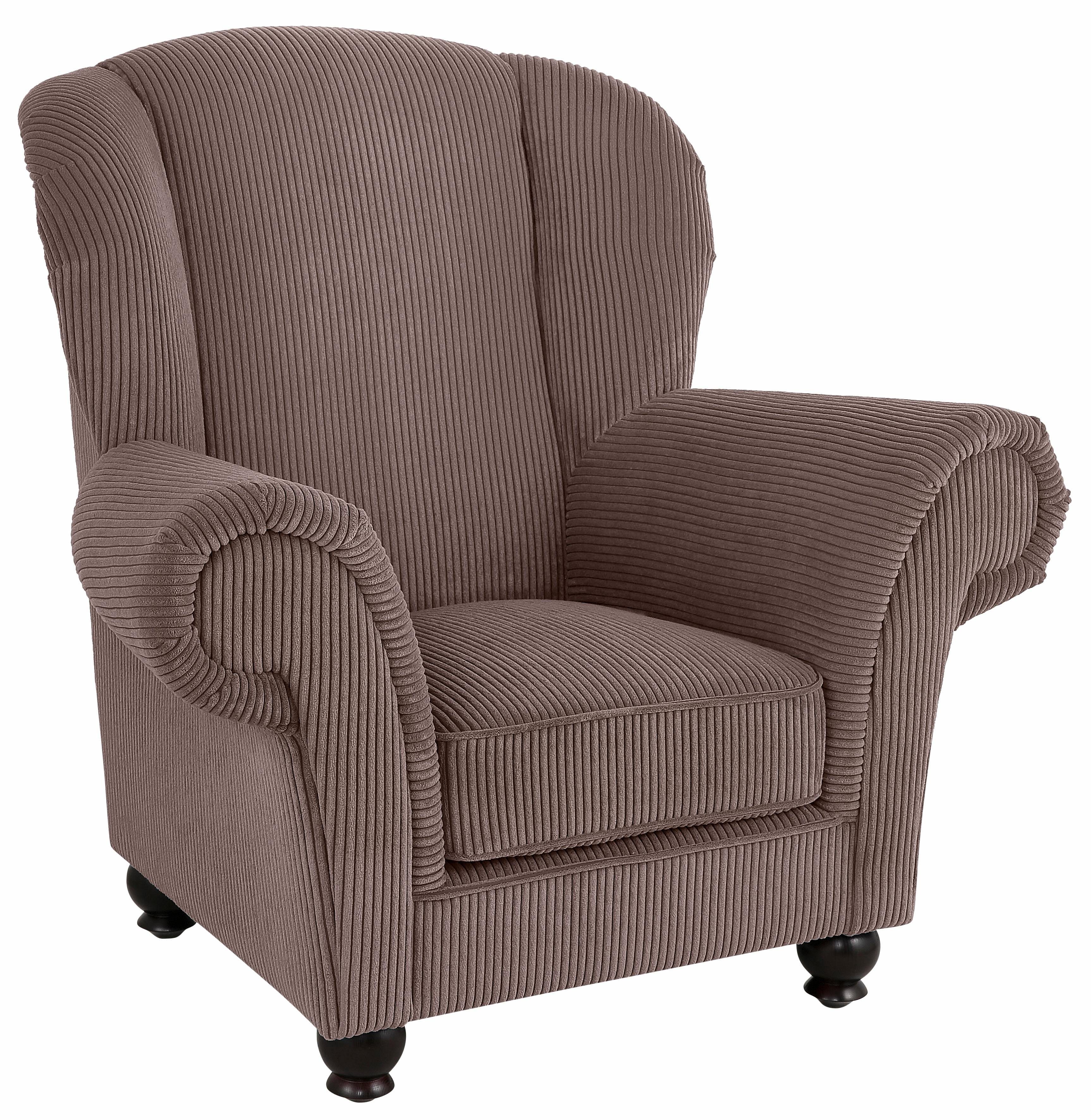 Home affaire Sessel King Henry, Hochlehnsessel, Ohrensessel, Federkern, Cord, mit legerer Polsterung, Federkern und losen Zierkissen