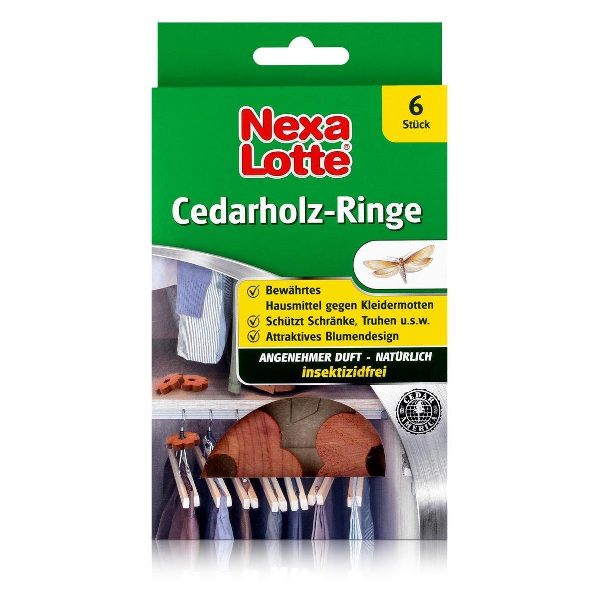 Insektenfalle Nexa Lotte Cedarholz-Ringe 6 stk. - angenehmer Duft, insektizidfrei