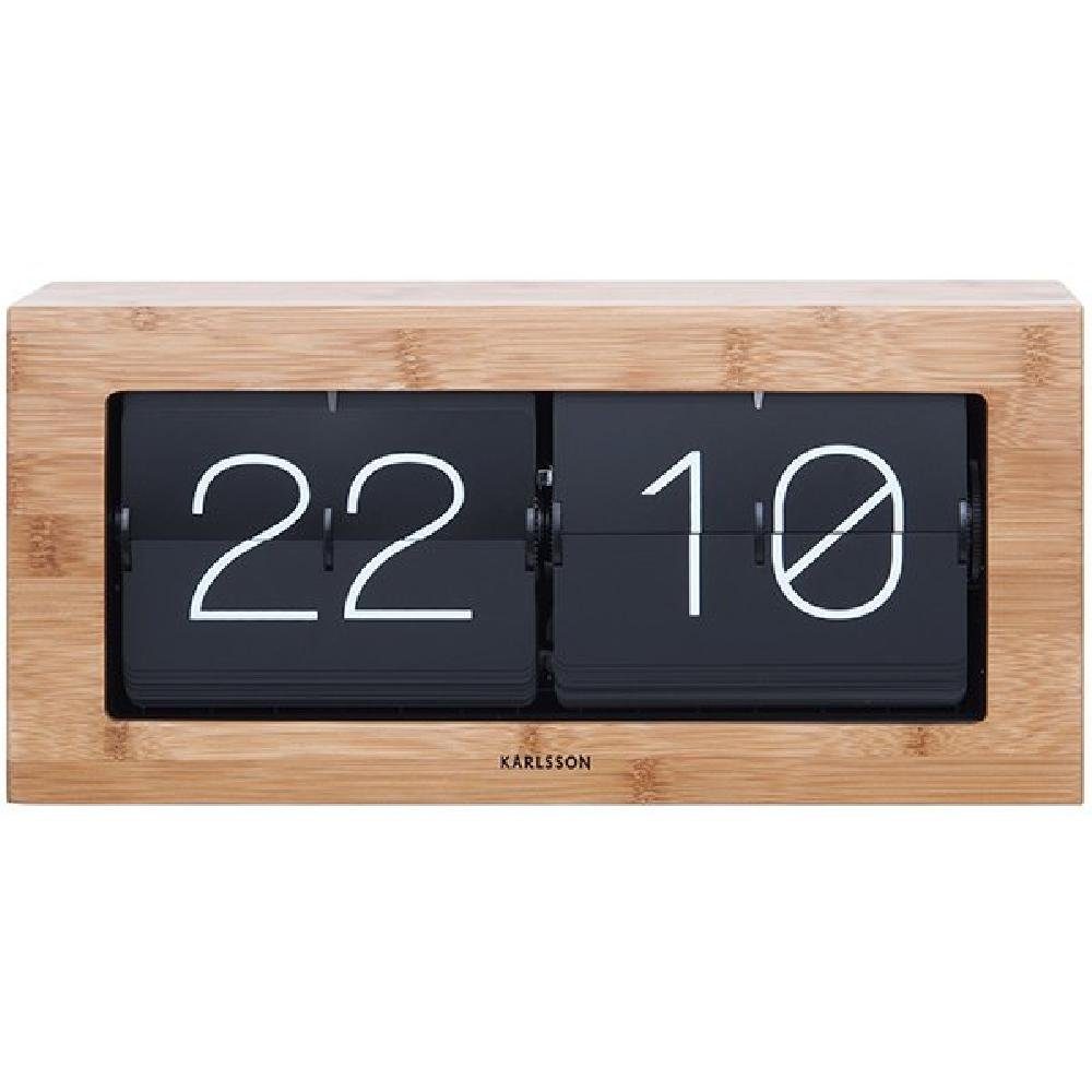 Karlsson Uhr Tischuhr Boxed Flip XL Bamboo