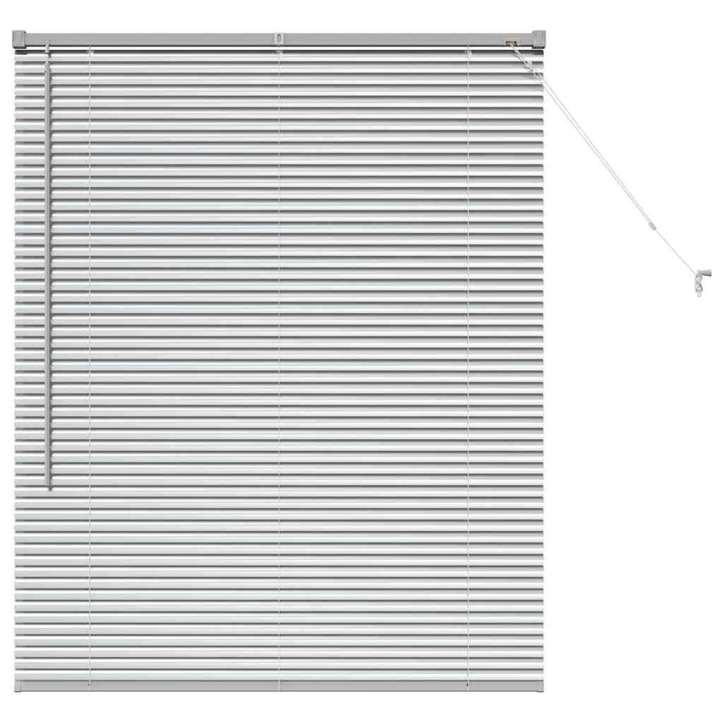Rollo Venezianische Jalousie Silber 130 x 100 cm 25 mm Aluminium, vidaXL