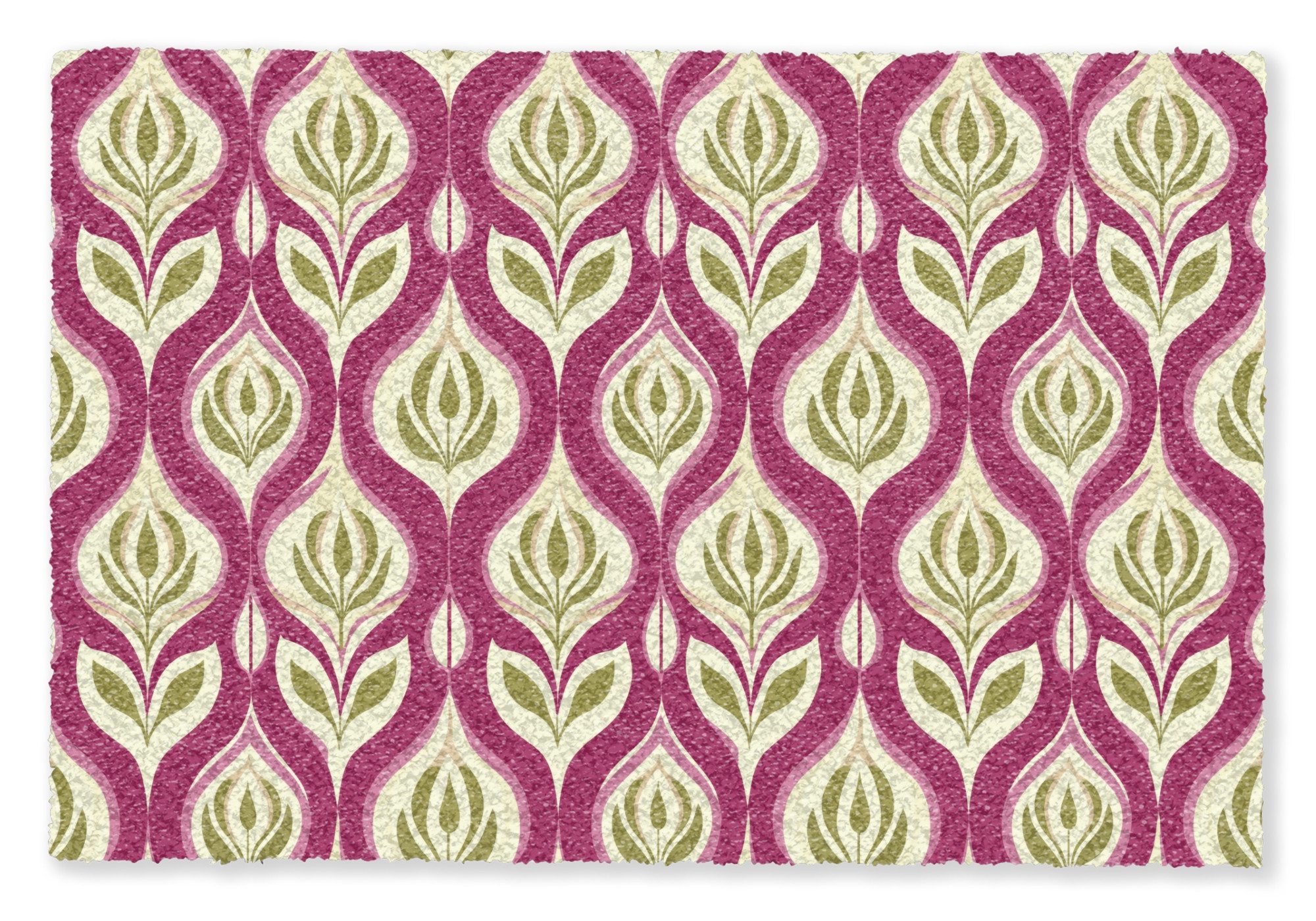 MuchoWow Fußmatte Retro - Floral - Lila, Rechteckig, innen Schmutzfangmatte, Tür, Schmutzfänger Flur, Teppich 60x40 cm