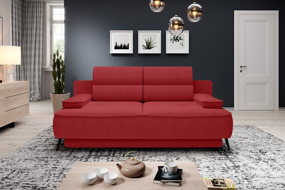 Stylefy Bettkasten, frei Design Bettfunktion stellbar, mit und Sofa, 2-Sitzer, Raum im Velling, Modern Kissen, 3-Sitzer inklusive