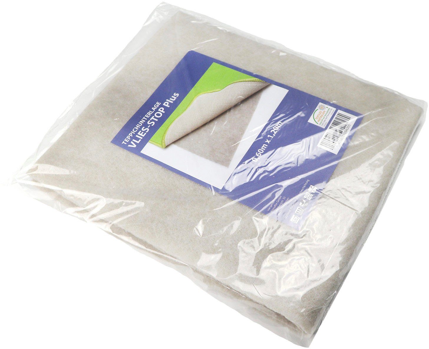 Primaflor-Ideen in Textil Teppichunterlage VLIES-STOP PLUS, Made in Germany, (1-St), Rutschunterlage aus Vlies mit Gleitschutz, individuell zuschneidbar
