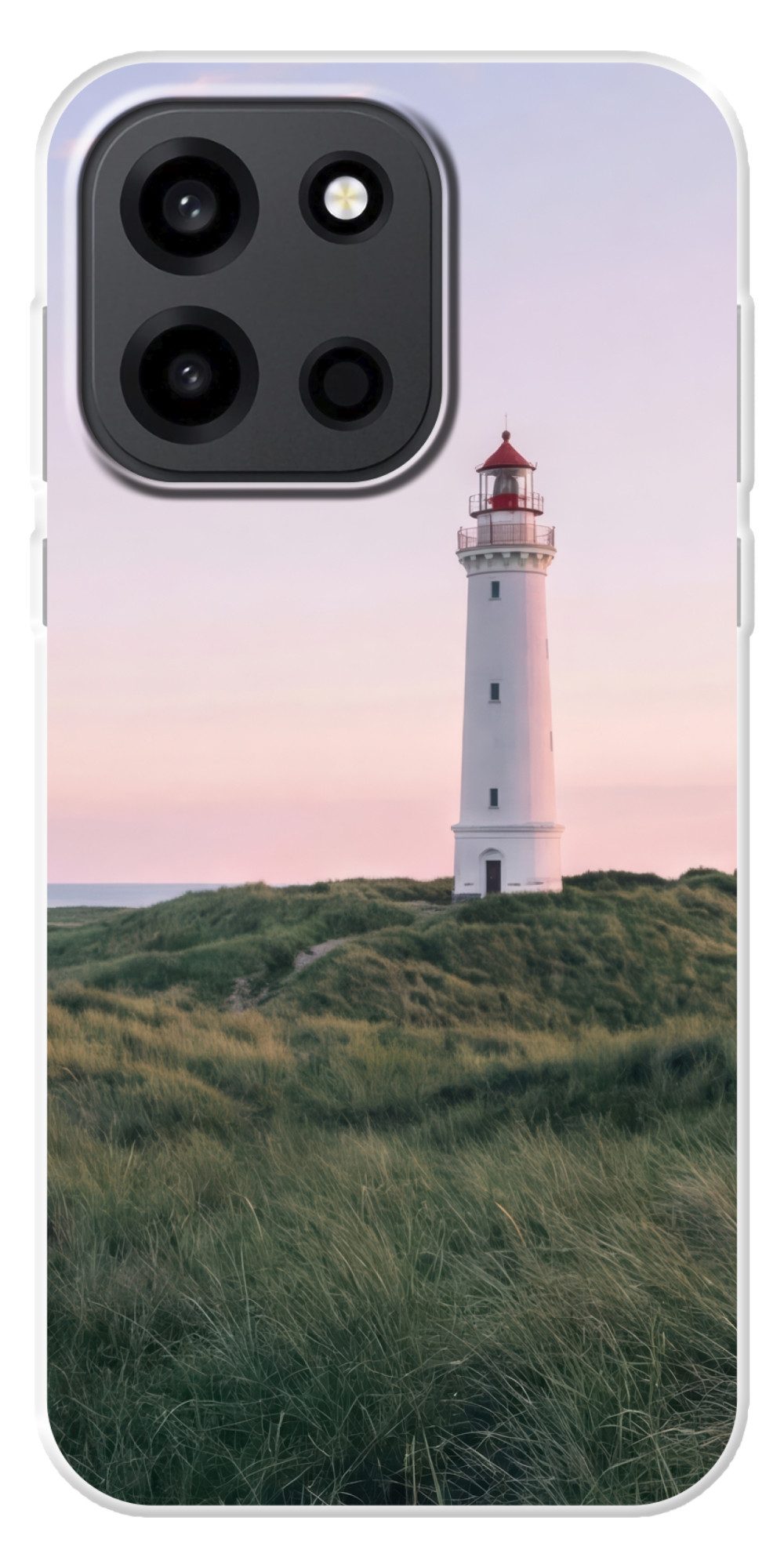 MuchoWow Handyhülle für OnePlus Turbo 6 5G Leuchtturm - Dünenlandschaft - Meer, Handy Case, Silikon, Bumper Case Dünn