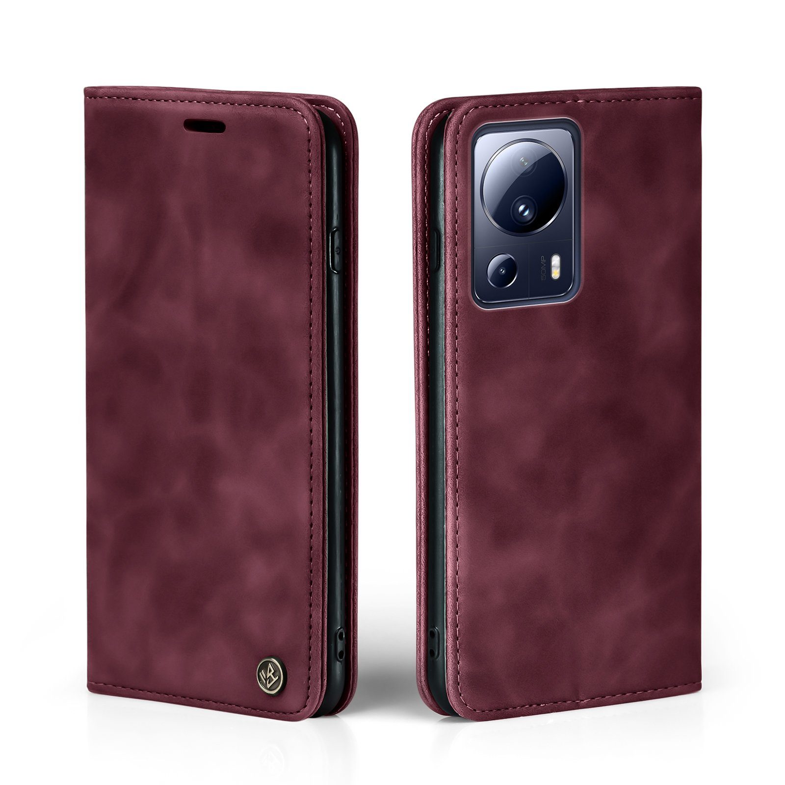 Tec-Expert Handyhülle Tasche Hülle für Xiaomi 13 Lite 6.55 Zoll, 6.55, Cover Klapphülle Case mit Kartenfach Fliphülle aufstellbar