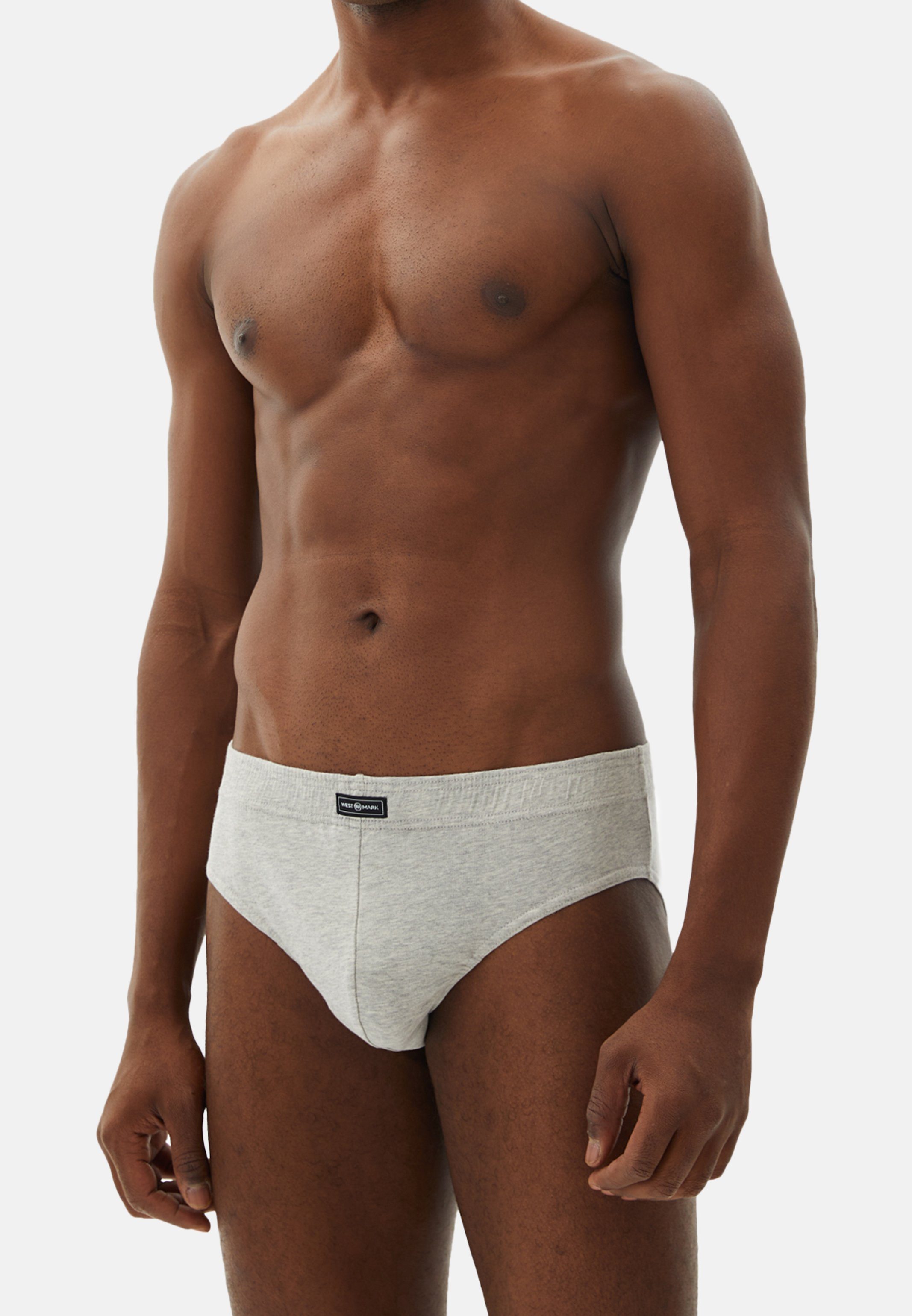 WESTMARK LONDON Slip und Pack Melange Grey Slip Ohne Unterhose - / Bruno Eingriff Logo - 3er (Spar-Set, 3-St) Baumwolle Mit Schriftzug 