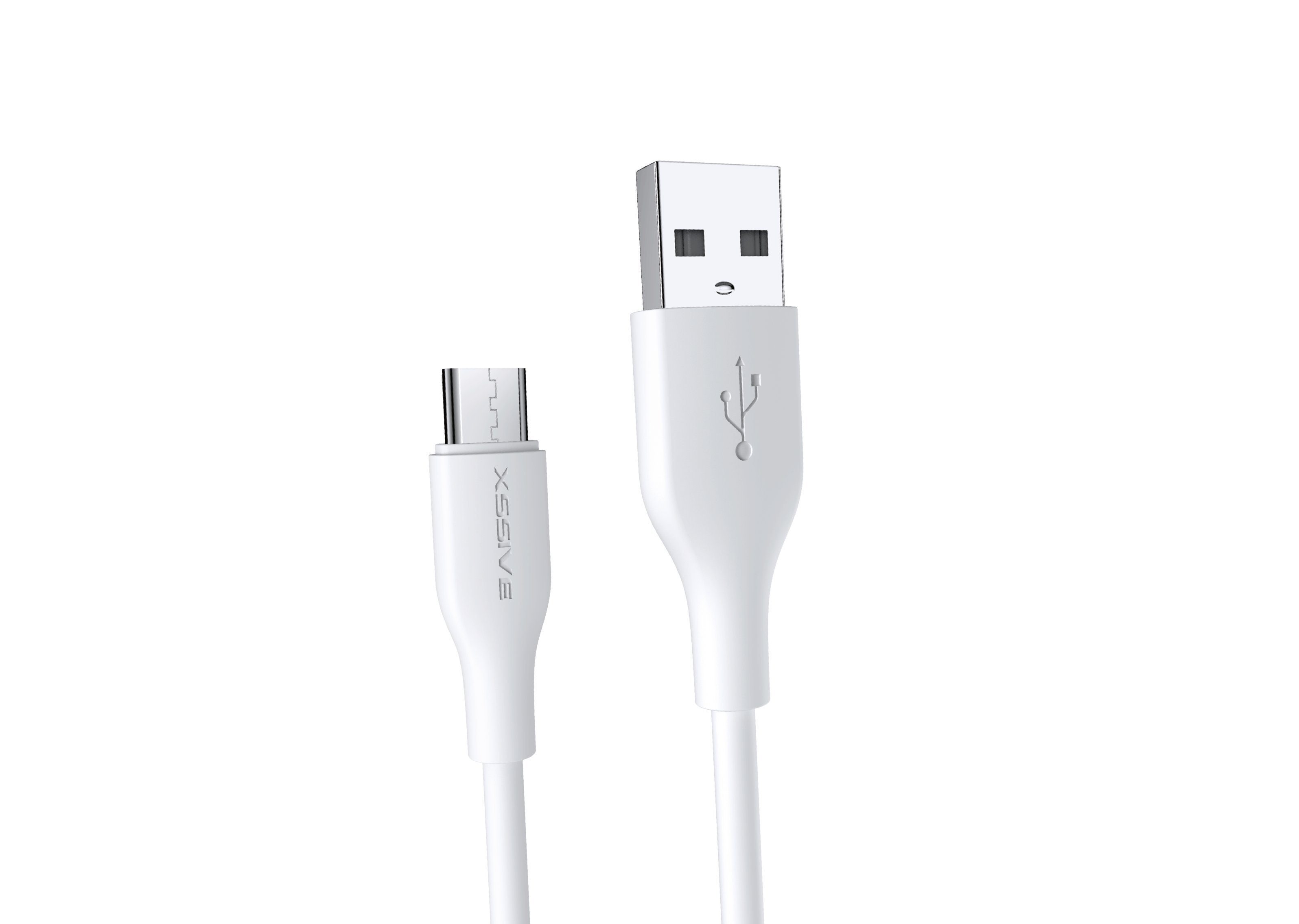 COFI 1453 2.4A 2 Meter Schnell-Ladekabel USB zu Micro-USB weiß Smartphone-Kabel, (200 cm)