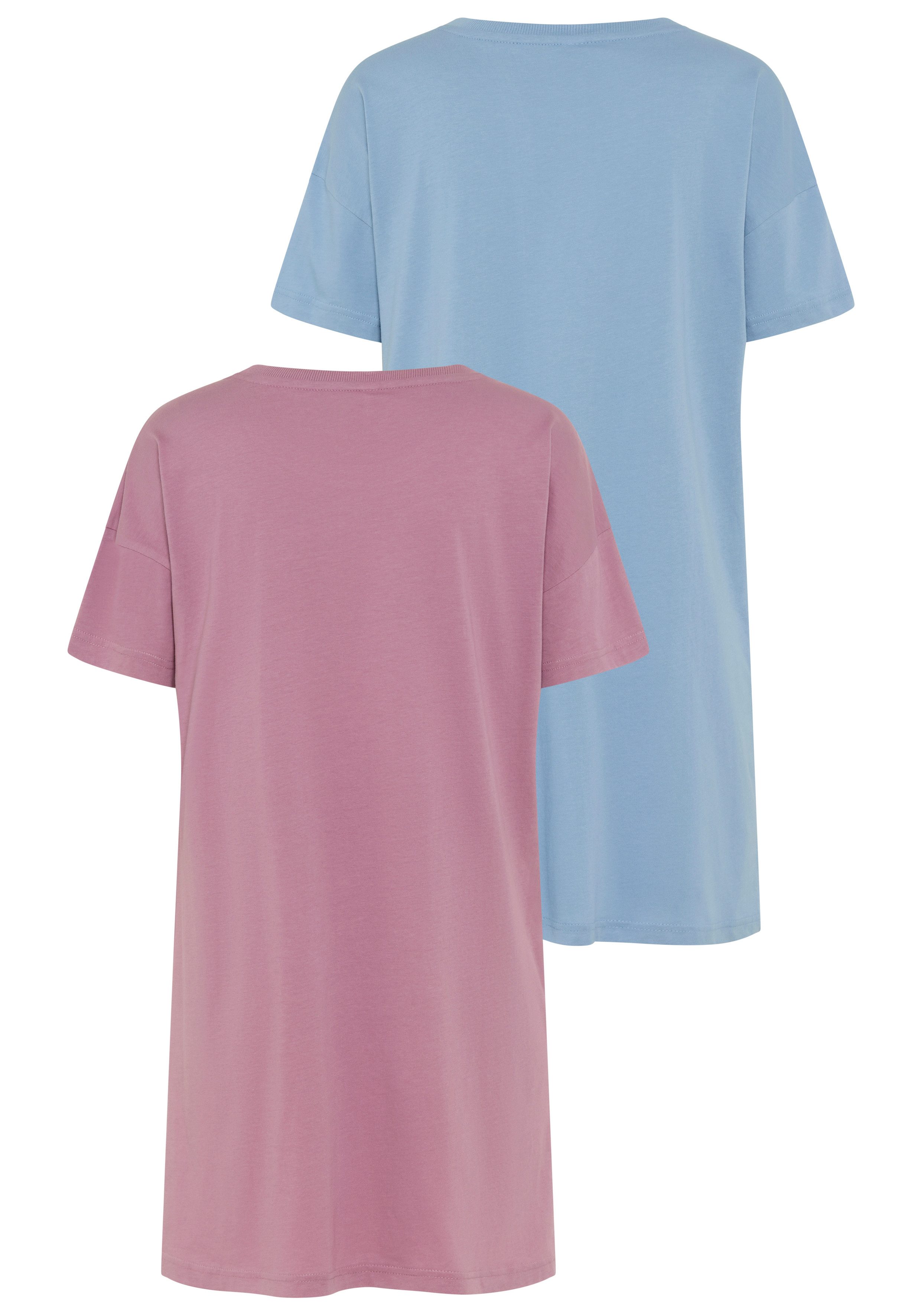 Vivance Dreams by Lascana Bigshirt (Packung, 2 Stück) mit zart skizziertem Frontdruck – Bild 3 von 5