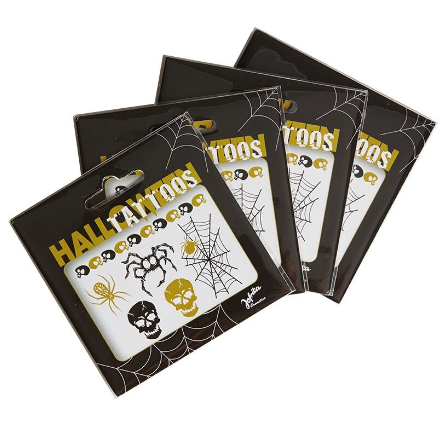 jofrika Theaterschminke Halloween Tattoos, Schwarz/Gold