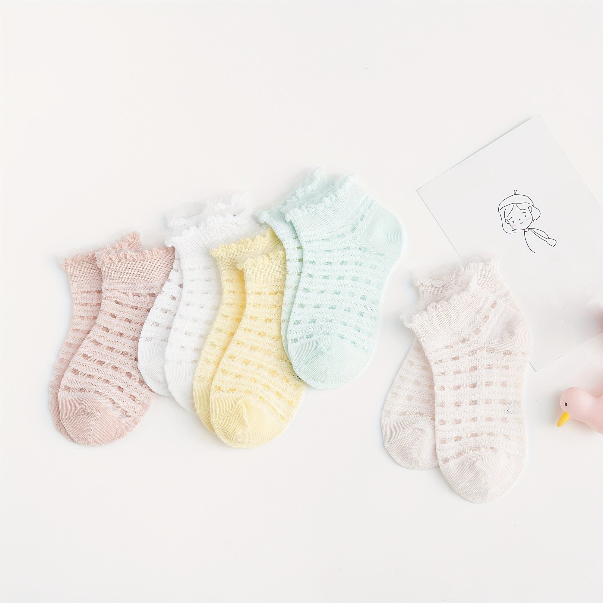 DEBAIJIA Freizeitsocken 5 Paar Baby Kinder Atmungsaktive Mesh Socken Fit für 0-5 Jahre