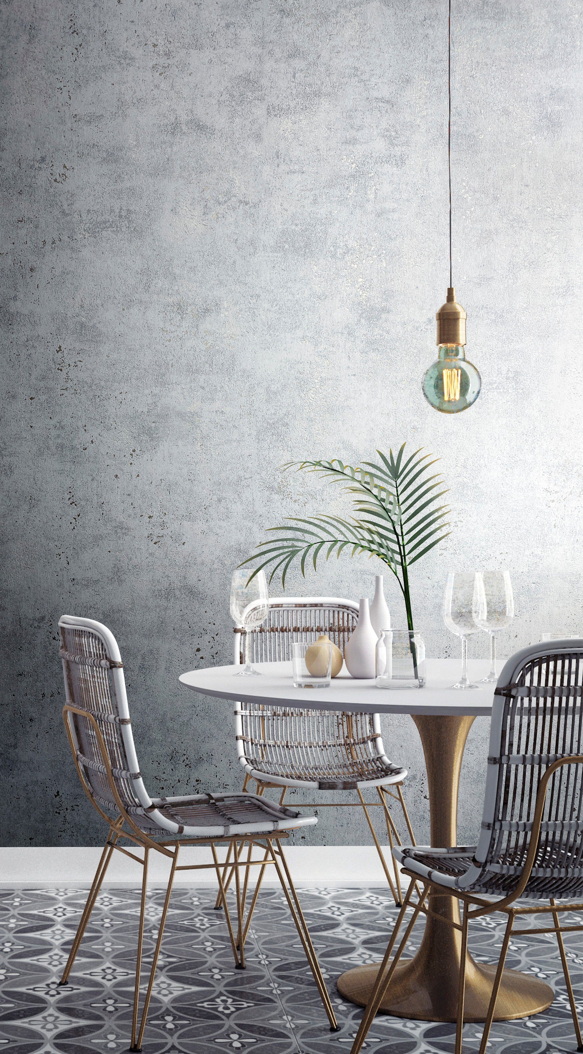 Marburg Vliestapete Concrete, strukturiert, glänzend, moderne Tapete für Wohnzimmer Schlafzimmer Küche