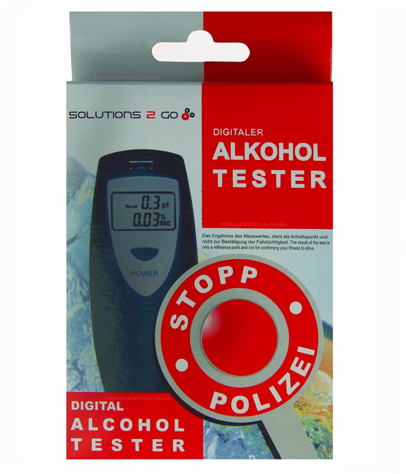 Alkoholtester Testsieger Polizeigenau Promille-Test Atem-Messgerät 12  Mundstücke