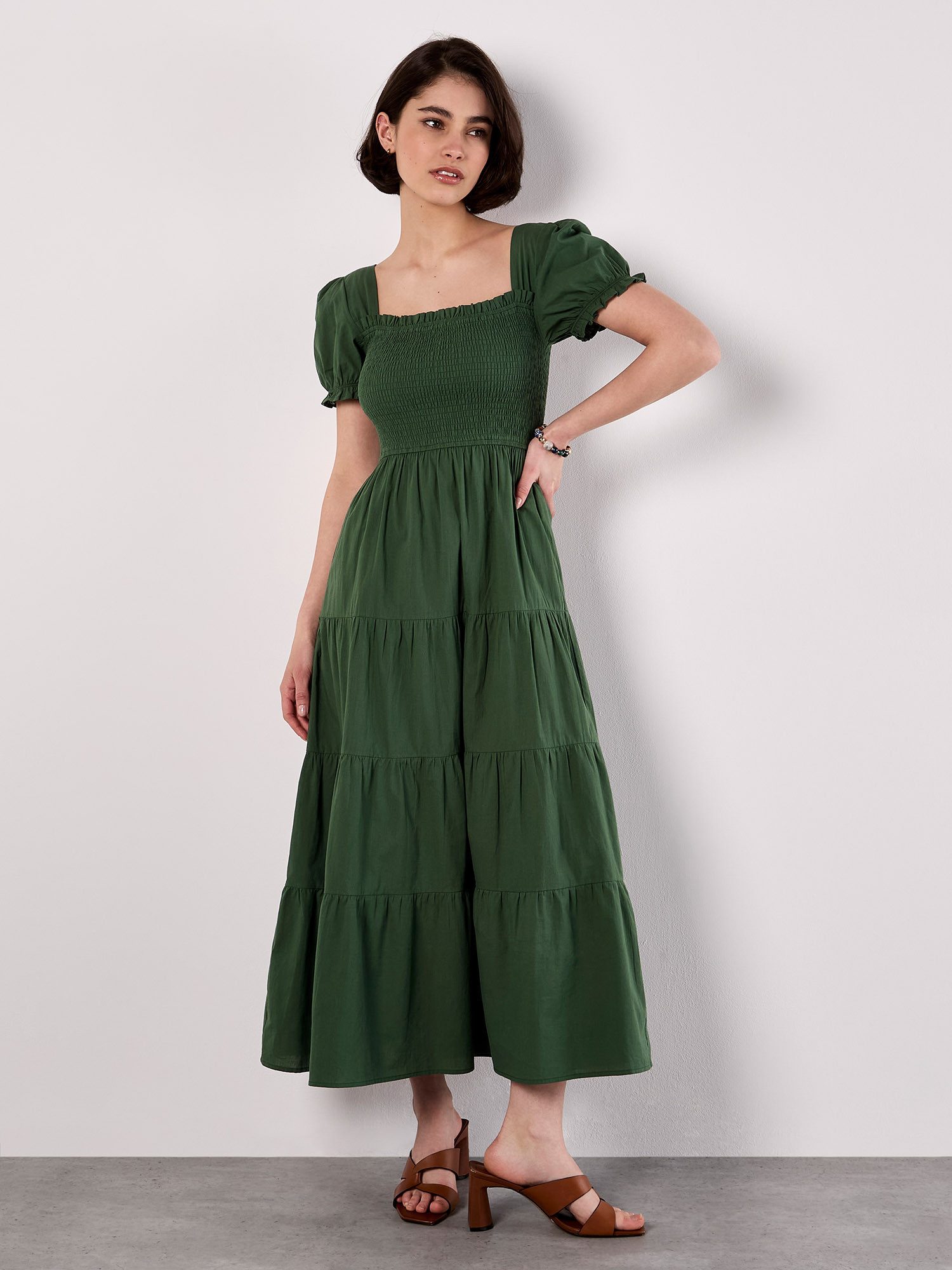 Druckkleid Midi-Kleid aus Baumwolle