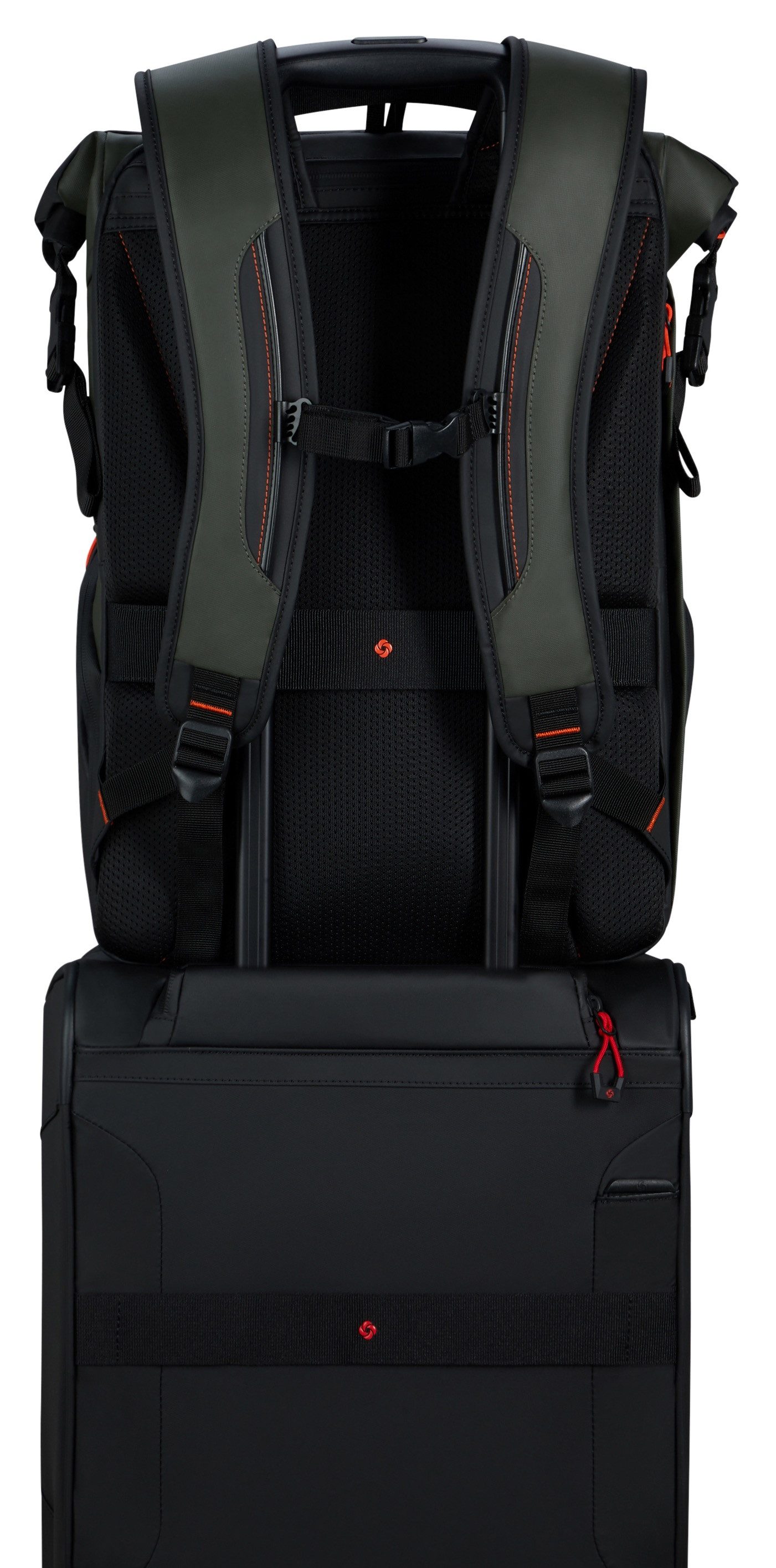 Samsonite Reiserucksack ECODIVER L, Freizeitrucksack Laptoprucksack Trolleyaufstecksystem Rolltop Backpack