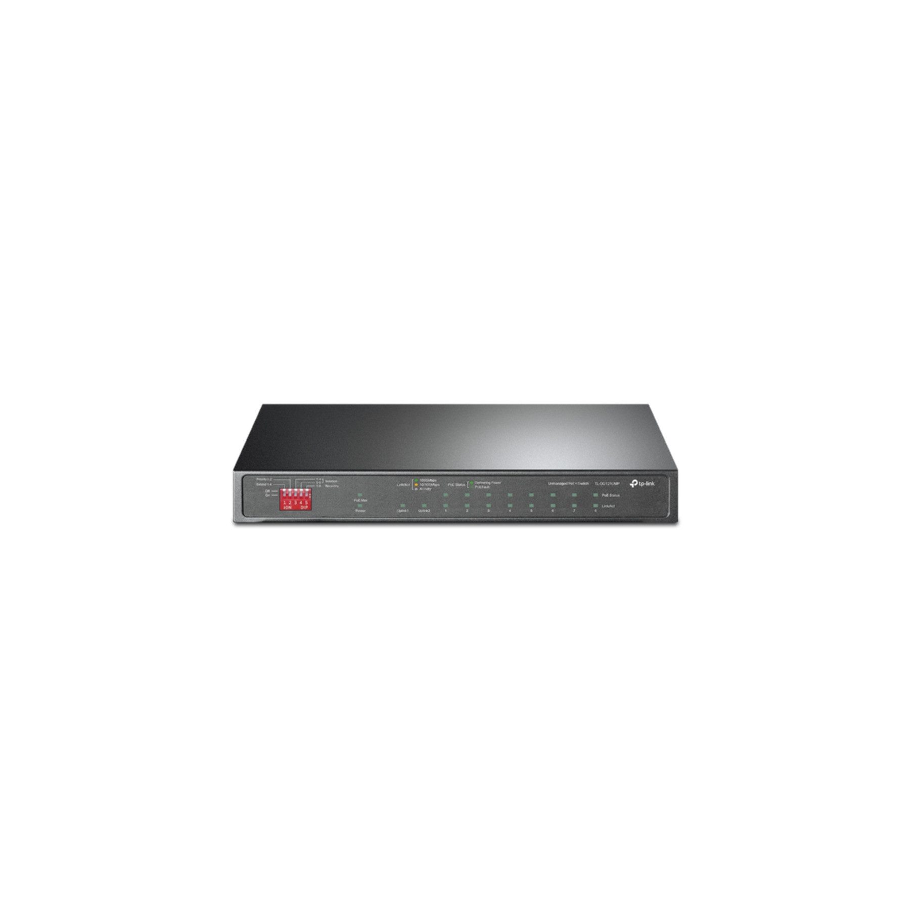 10-Port Gigabit Desktop Switch mit 8-Port PoE+ Netzwerk-Switch