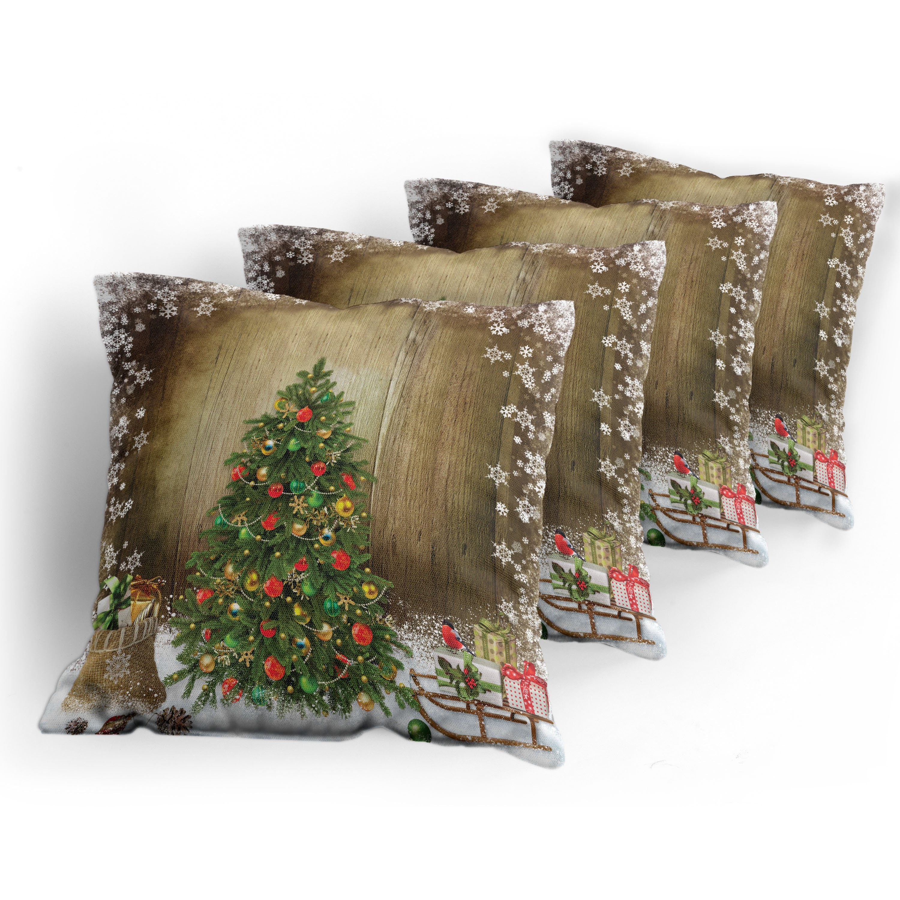 Kissenbezüge Modern Accent Doppelseitiger Digitaldruck, Presents Abakuhaus Pine (4 Stück), Tree Weihnachten