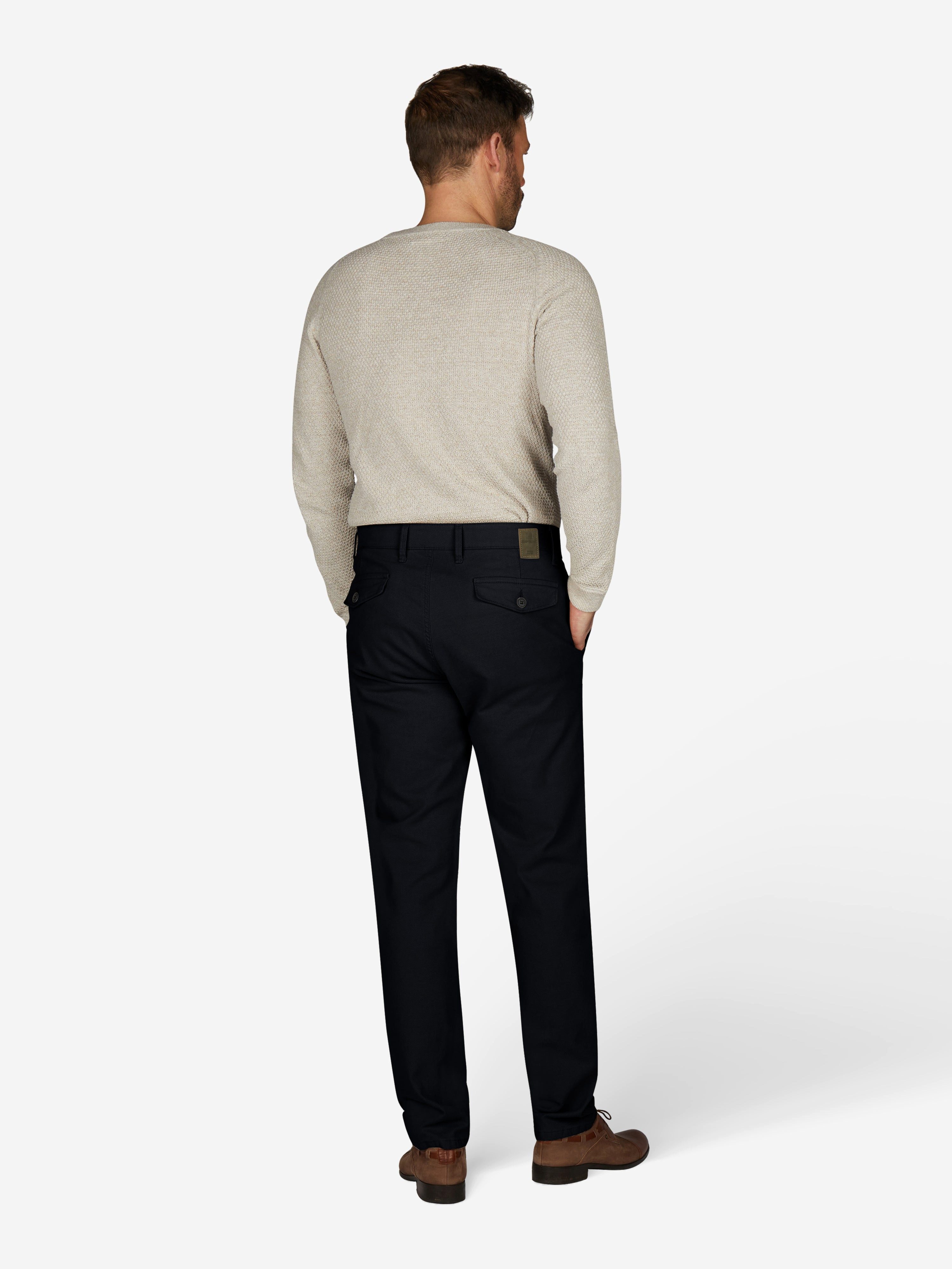 Club of Comfort Chinohose Chino/Flat Front Hose ROB 8003 - marine - Herrenhose - 29 Bequeme Chino im Tapered Fit, elastischer Komfortbund - High Stretch B
