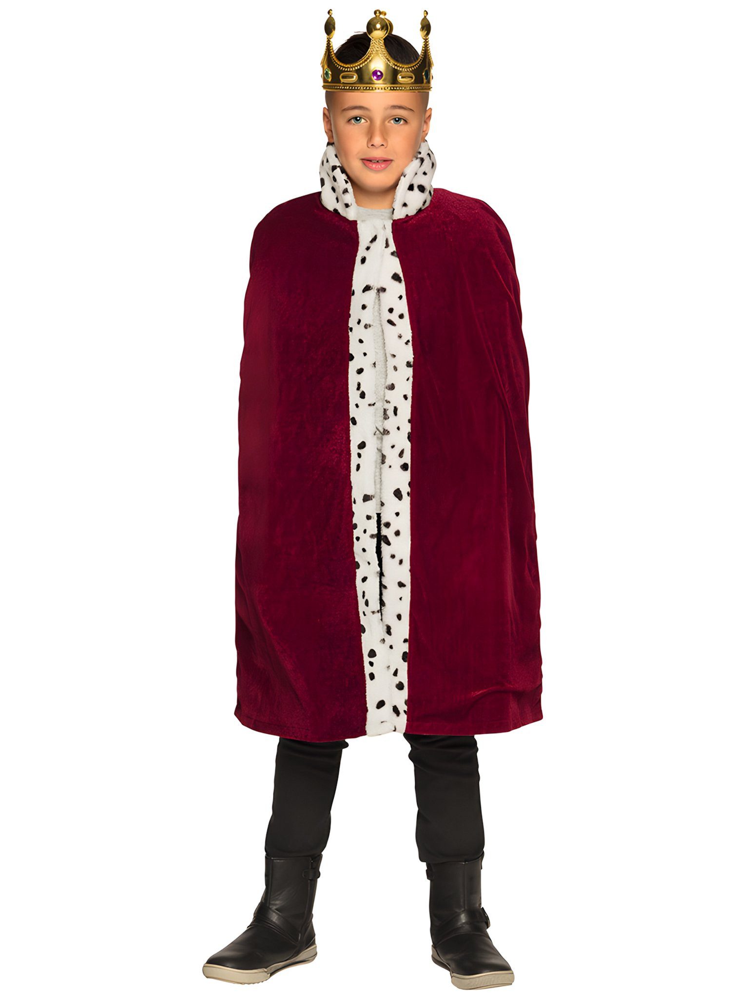 Boland König-Kostüm Umhang König Robe Faschingskostüm Kinder Karneval, Elegante Herrscherrobe für gekrönte Häupter