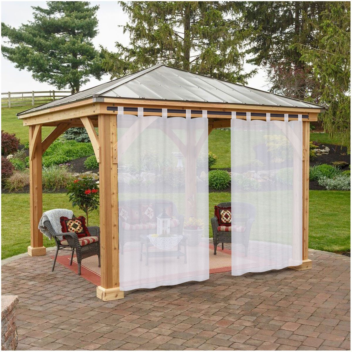 Qelus Outdoorgardine Wasserdicht Outdoorvorhänge,Sonnenschutz balkon Gardin günstig online kaufen