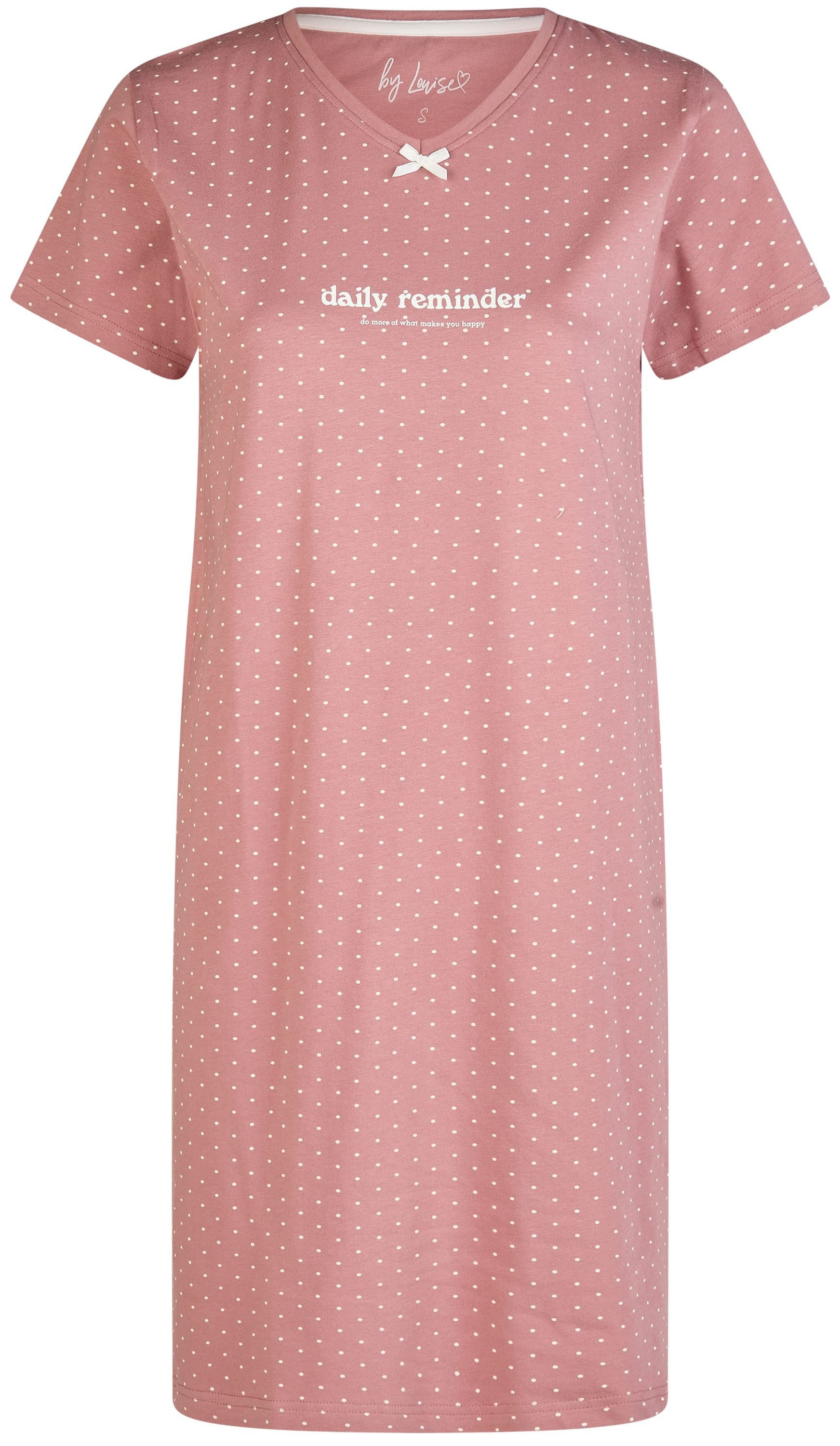 By Louise Nachthemd Lace Luxury (Set, 1-tlg., 1-teilig) Damen Sleepshirt ca.95cm lang Kurzarm Baumwolle