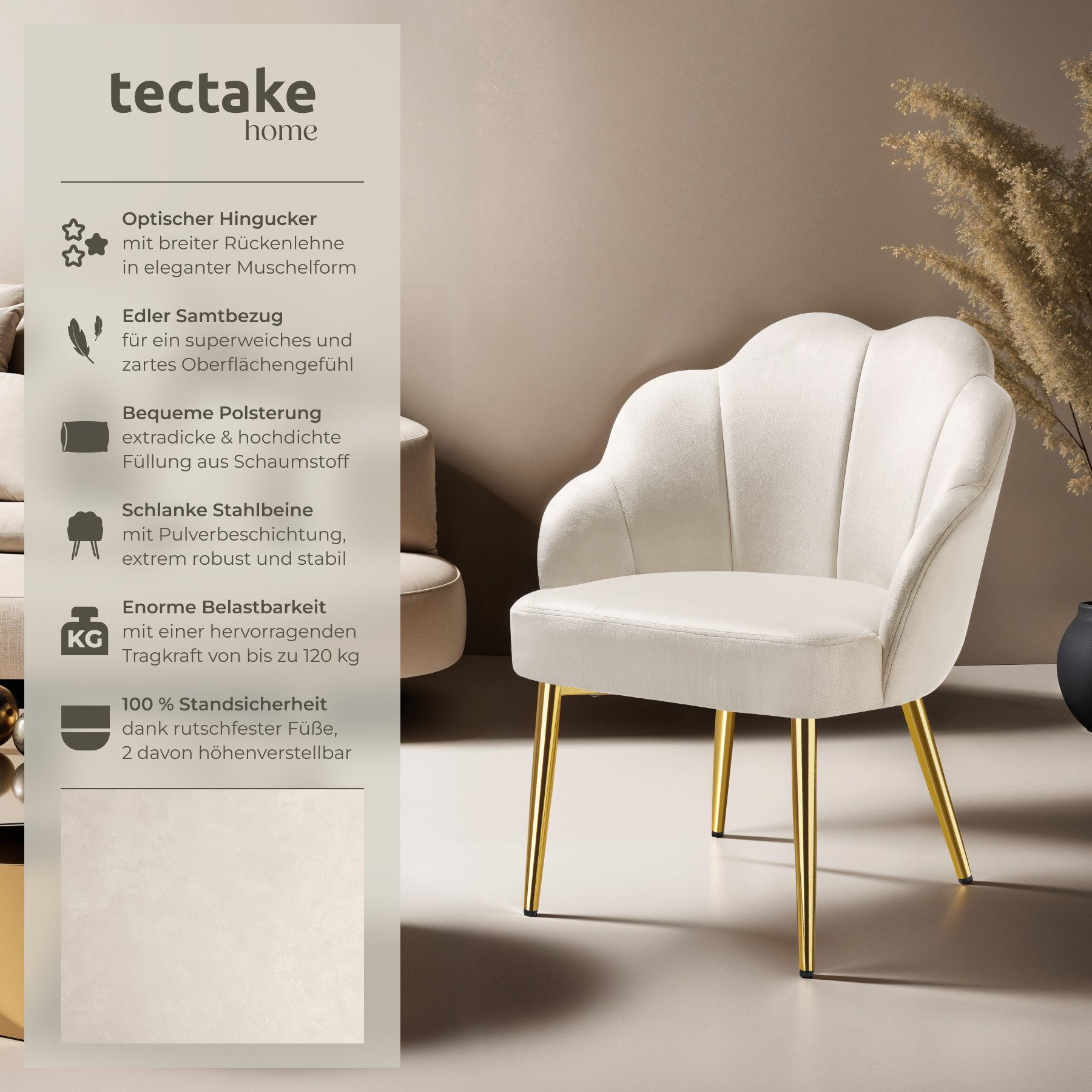 tectake Esszimmerstuhl Cocktailsessel (Set, 4 St), günstig online kaufen