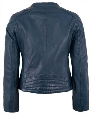 Jilani Lederjacke Laura-1 Jilani - Damen Echtleder Lederjacke Lammnappa blau