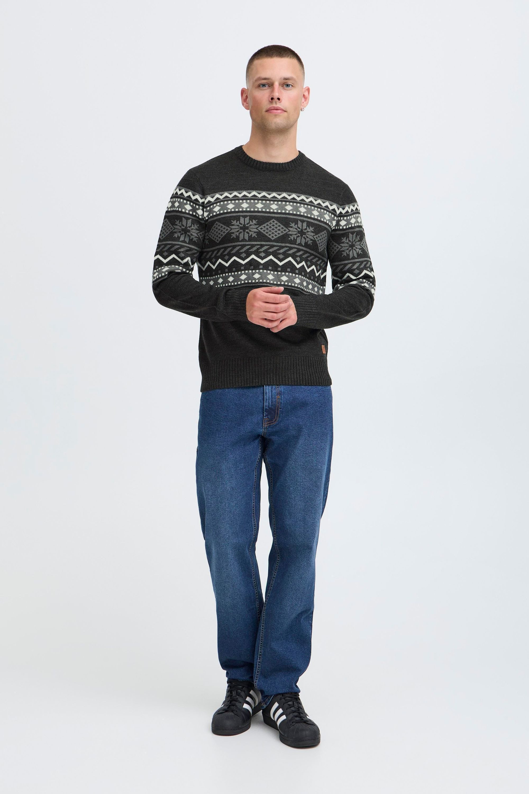 Blend Strickpullover BHNohr Klassischer Norweger Grobstrickpullover