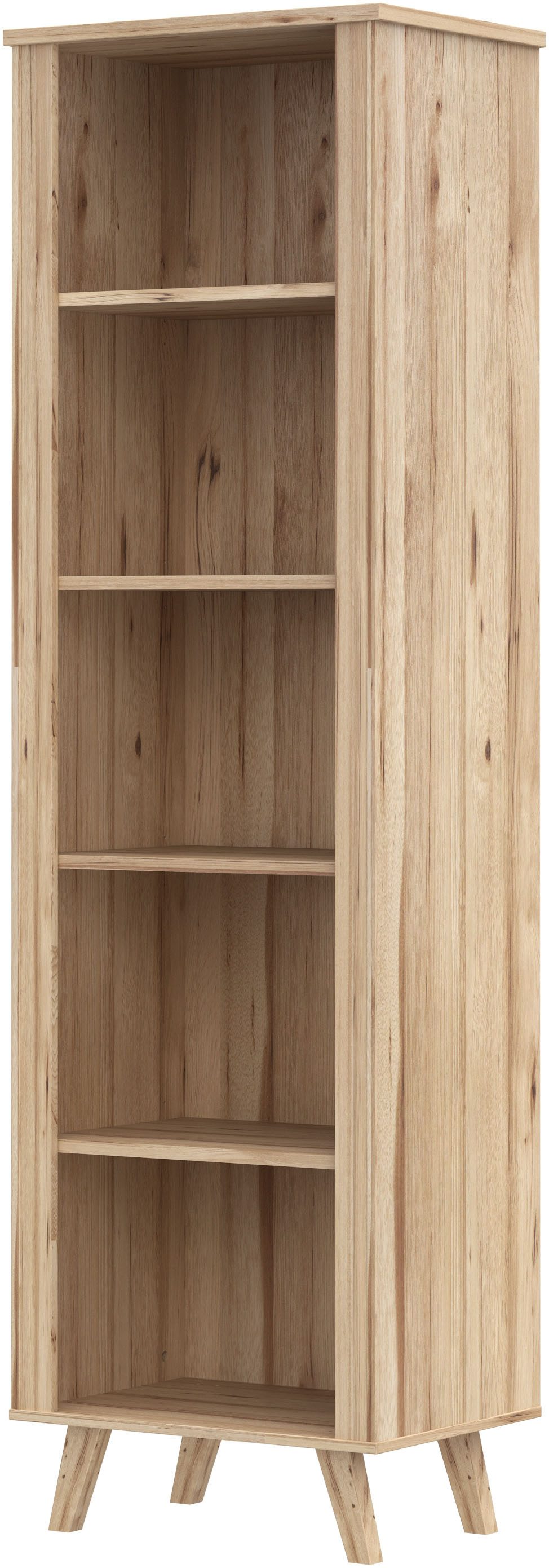 FORTE Wandregal Vankka Regal, Regal, Holzfüße, 5 offene Fächer, Einlegeböden variabel einsetzbar