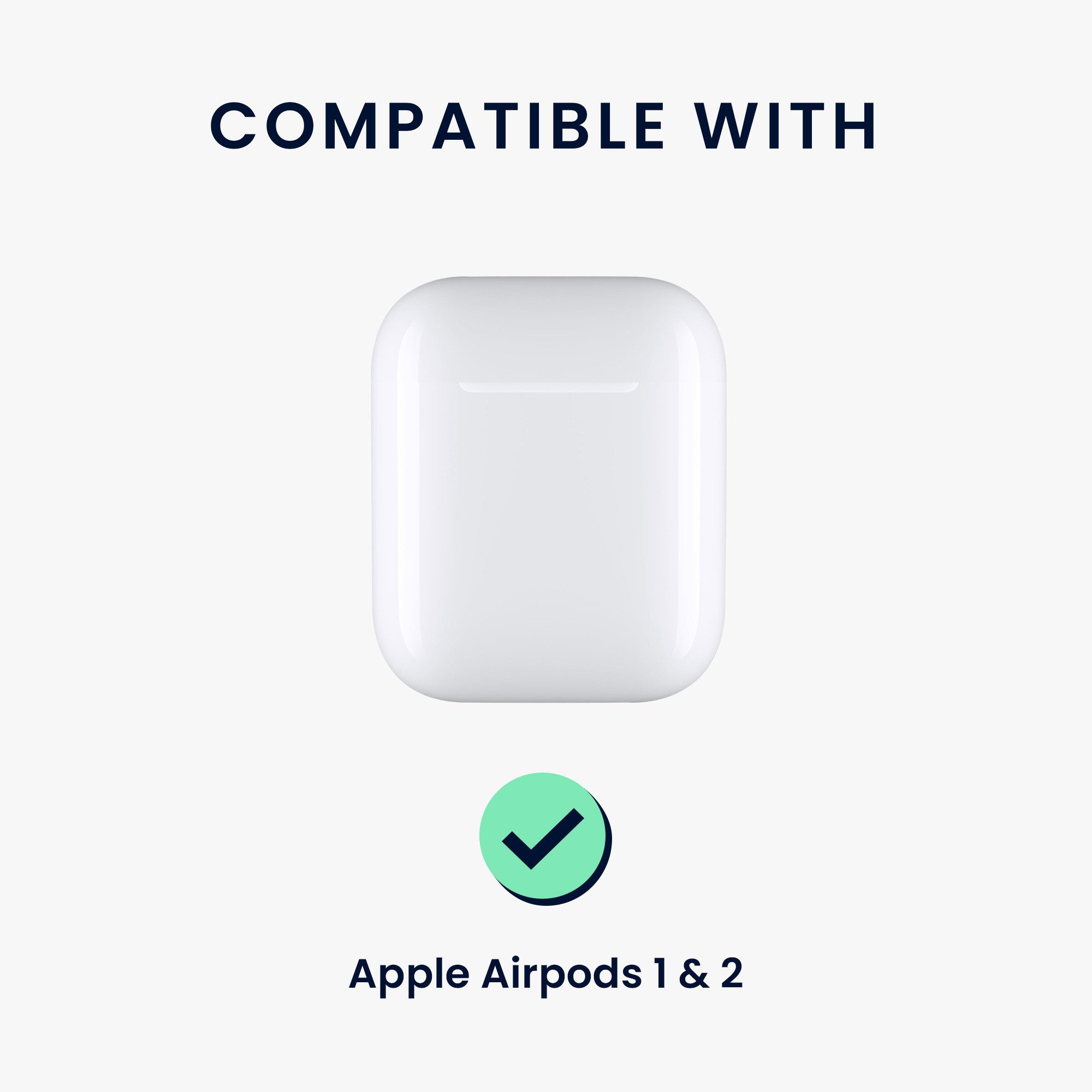 kwmobile Kopfhörer-Schutzhülle Hülle für Apple Airpods 1 & 2 Kopfhörer Case, TPU Cover mit Karabiner - Stoßfeste Schutzhülle