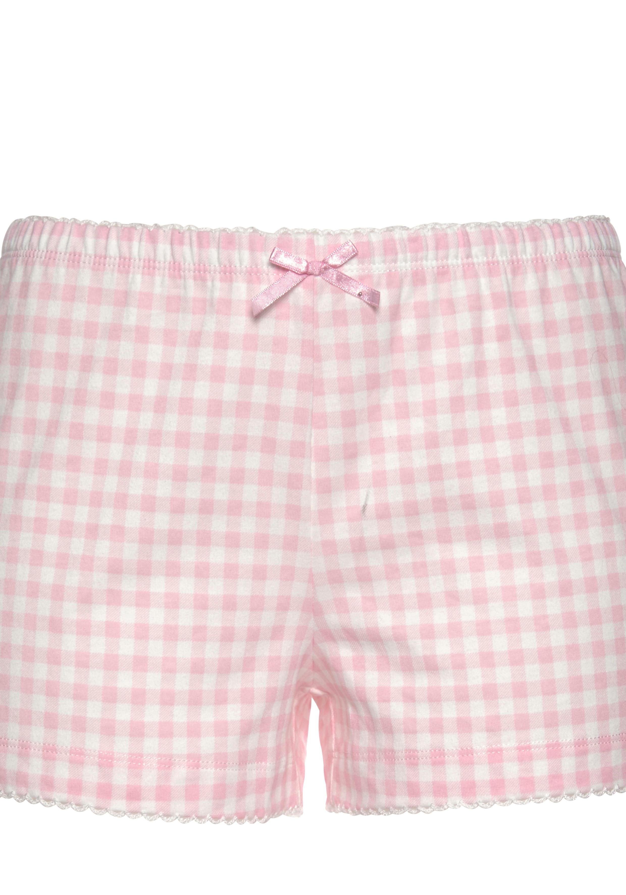 Vivance Dreams by Lascana Shorty (Set, 2 tlg) mit feinem Karo-Muster und Häkelkante – Bild 5 von 5