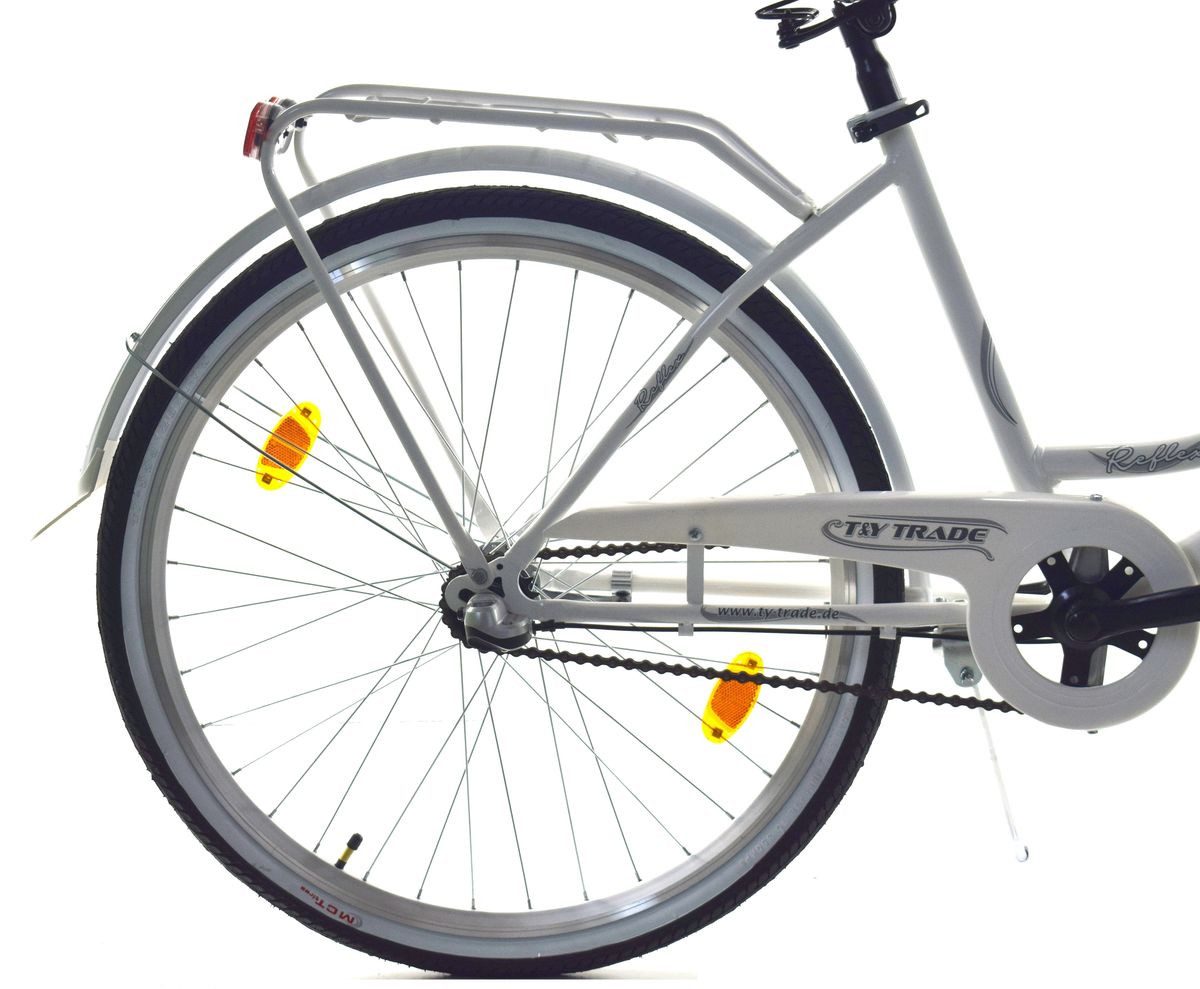 T&Y Trade Cityrad 26 Zoll Mädchen Damen City Fahrrad Rad Bike 3 GANG NEXUS Reflex Weiß, 3 Gang Shimano, Nabenschaltung, Rücktritt, Gepäckträger, Licht, 3 Nexus Gang, Seitenständer, Korb