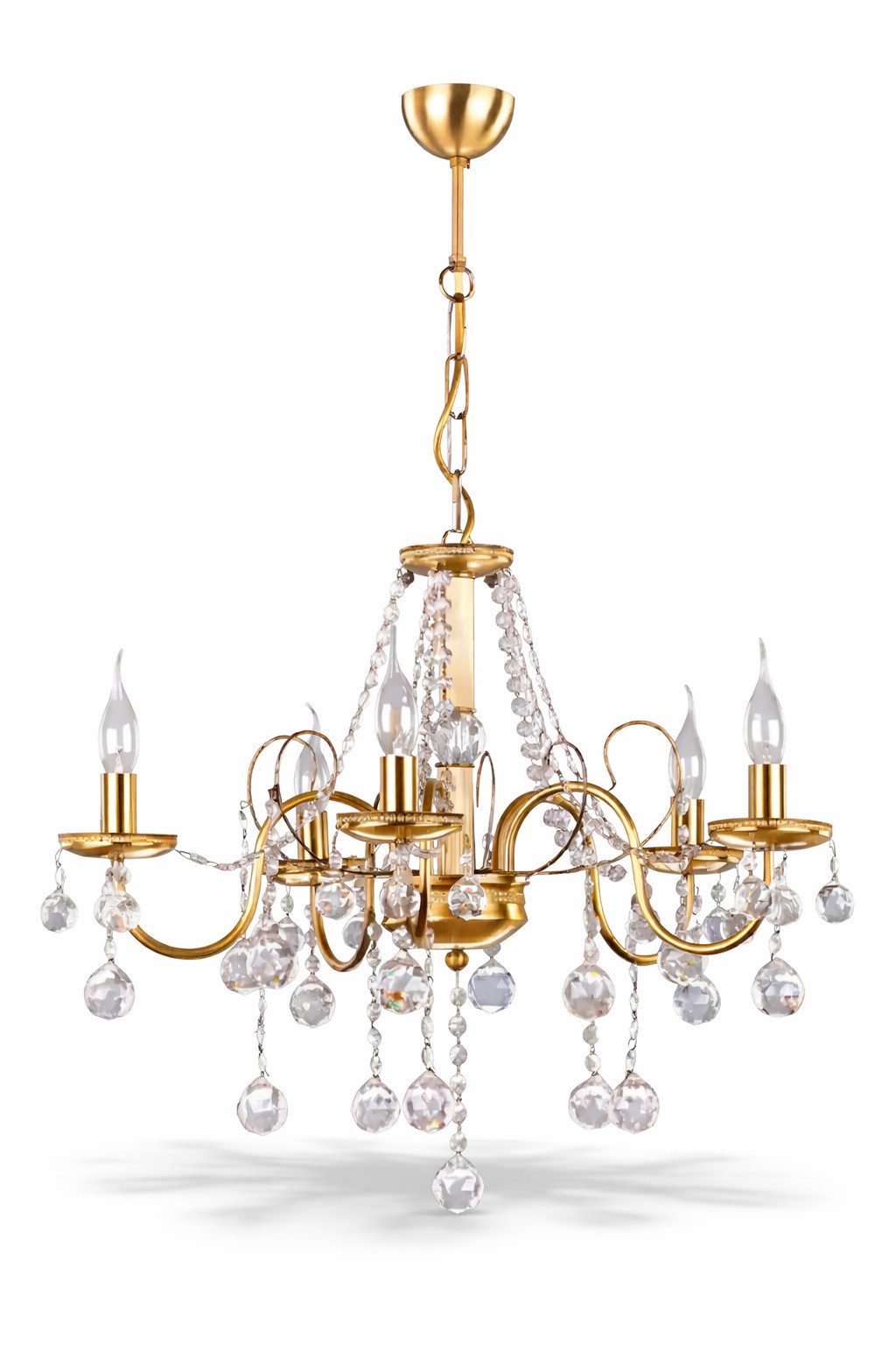 JVmoebel Kronleuchter Modern Kronleuchter Deckenlampe Vintage Kristall Hängelampe Sofort, Leuchtmittel wechselbar, Made in Europa