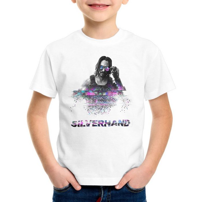 style3 Print-Shirt Kinder T-Shirt Silverhand Glitch T-Shirt für cyberpunk band samurai