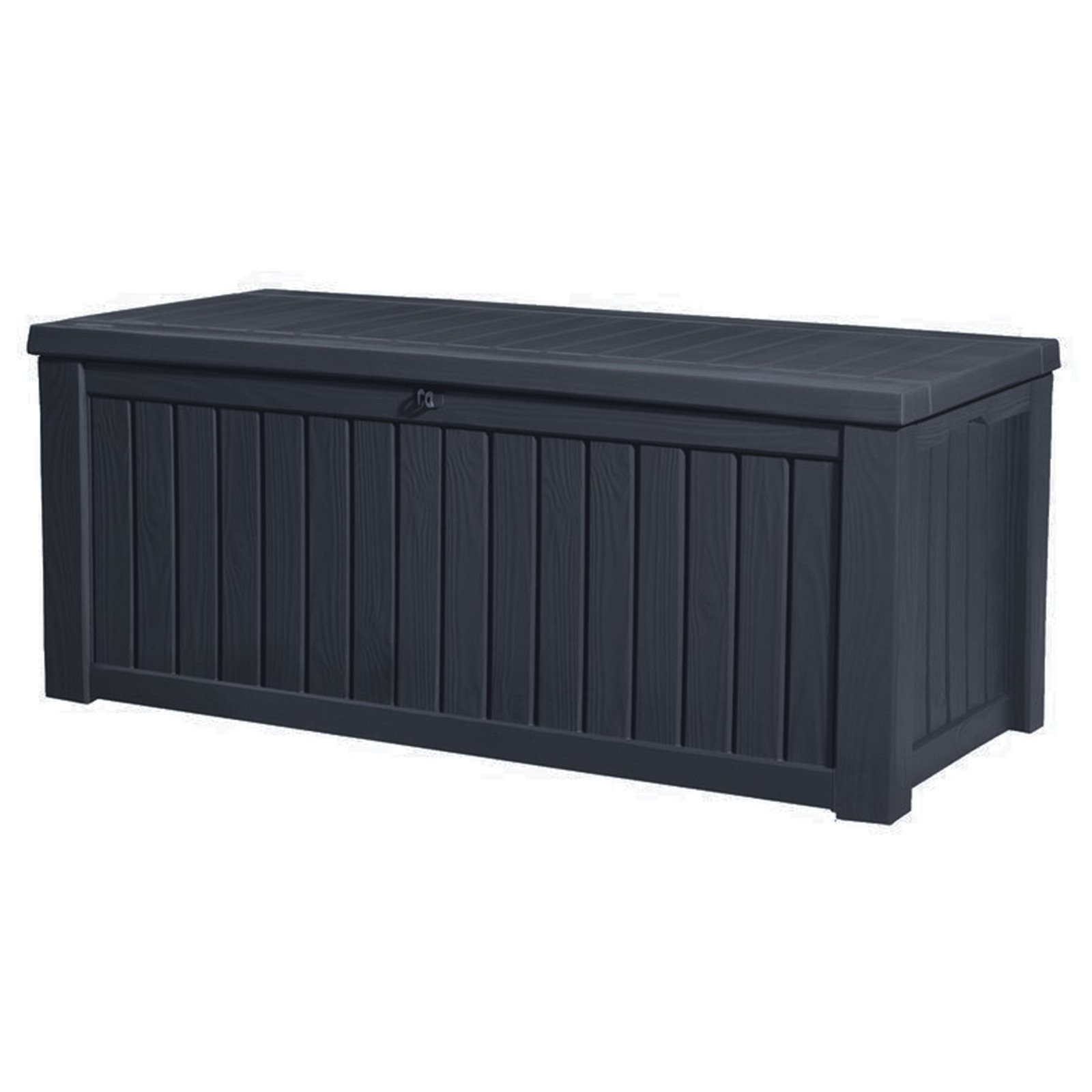 Keter Gartenbox Rockwood 570L Anthrazit naturgetreue Holzoptik Aufbewahrung günstig online kaufen