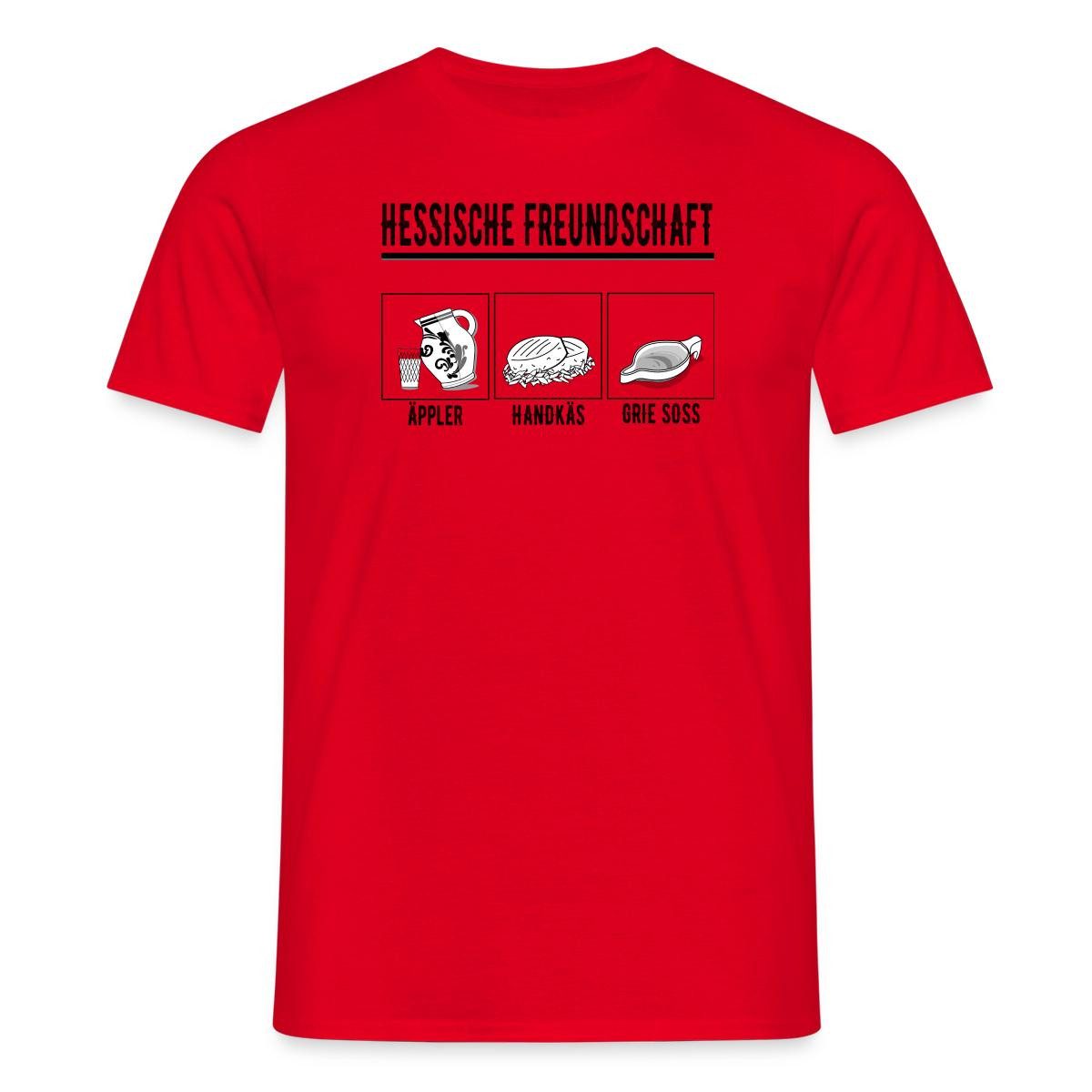 T-Shirt Hessische Freundschaft Bembel Handkäs Grie Soß Männer T-Shirt
