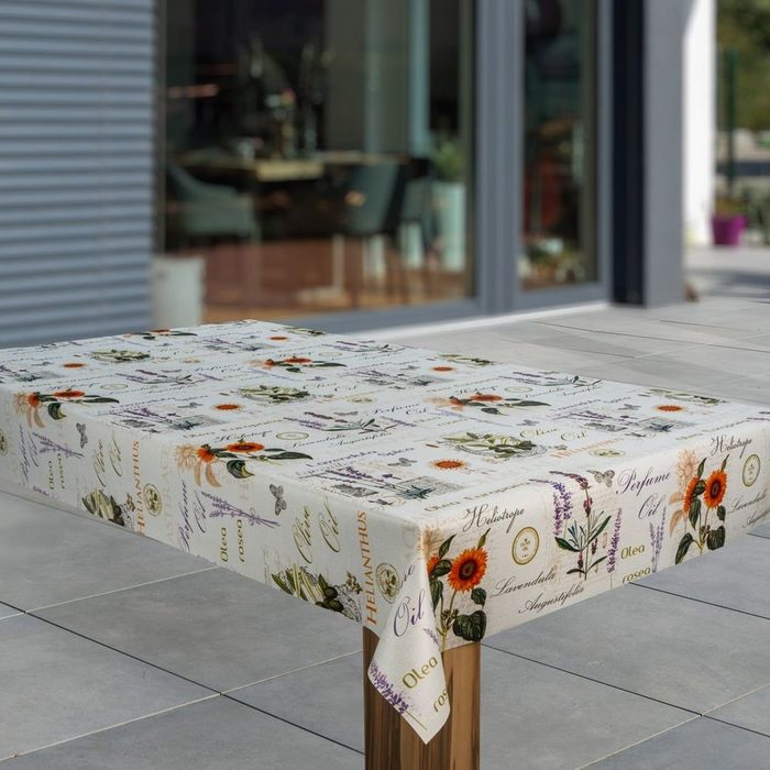 laro Tischdecke Wachstuch-Tischdecken Abwaschbar Lavendel Sonnenblumen Provence rechteckig