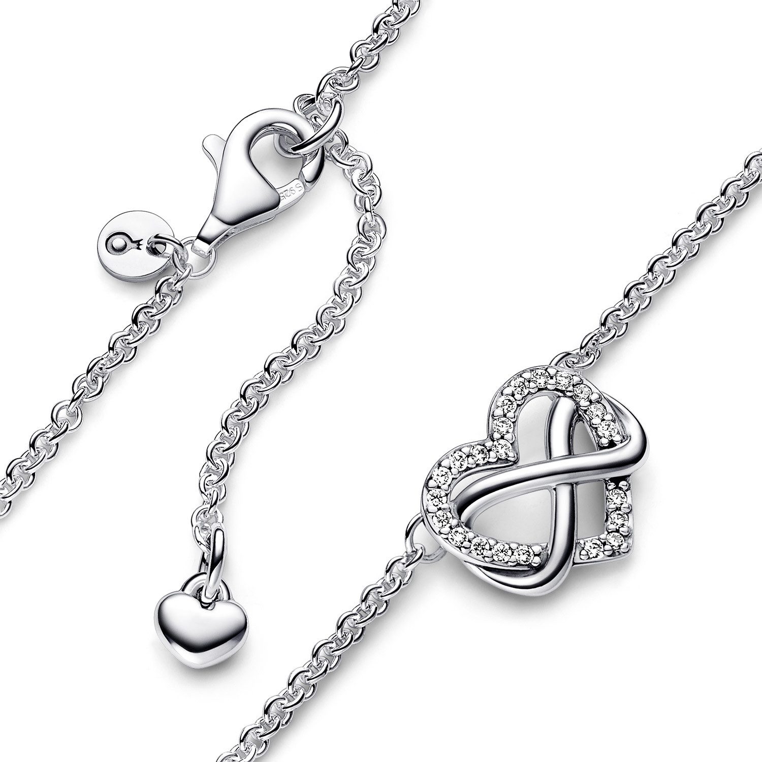 Pandora Kette mit Anhänger Funkelndes Unendlichkeits-Herz günstig online kaufen